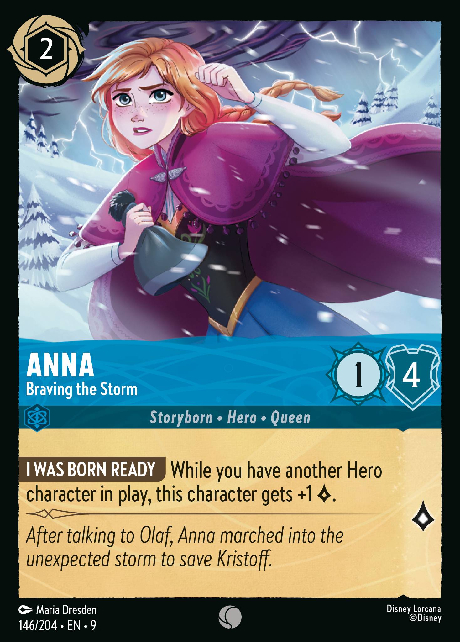 Disney Lorcana Fabled card #146 - Anna - Braving the Storm (Non-Foil)