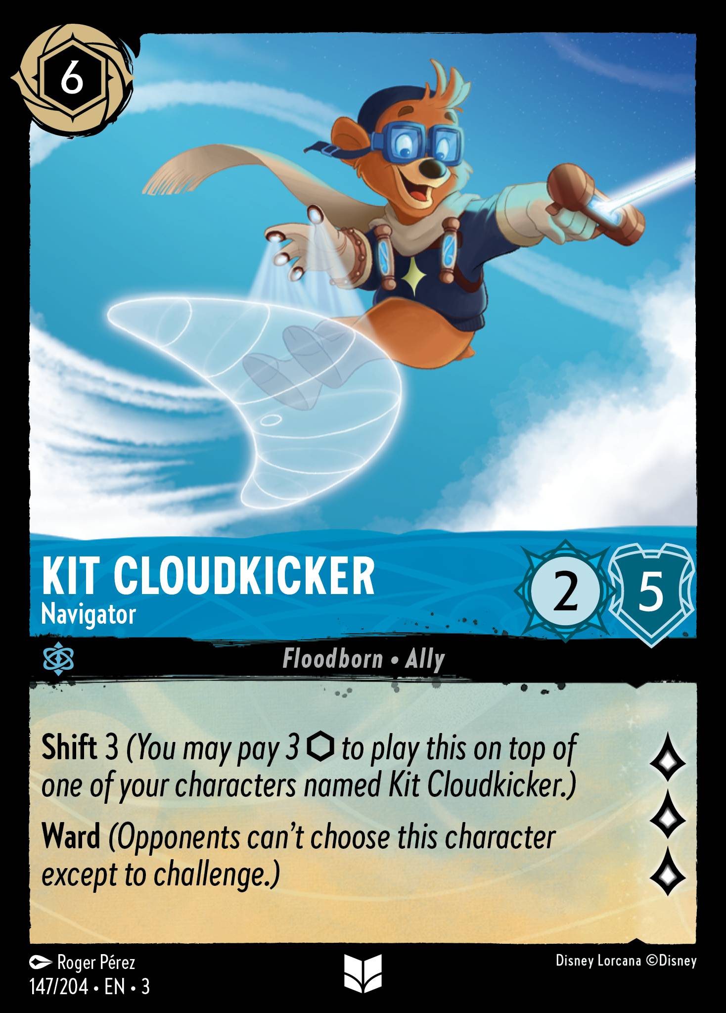Disney Lorcana Into the Inklands card #147 - Kit Cloudkicker - Navigator (Cold Foil)