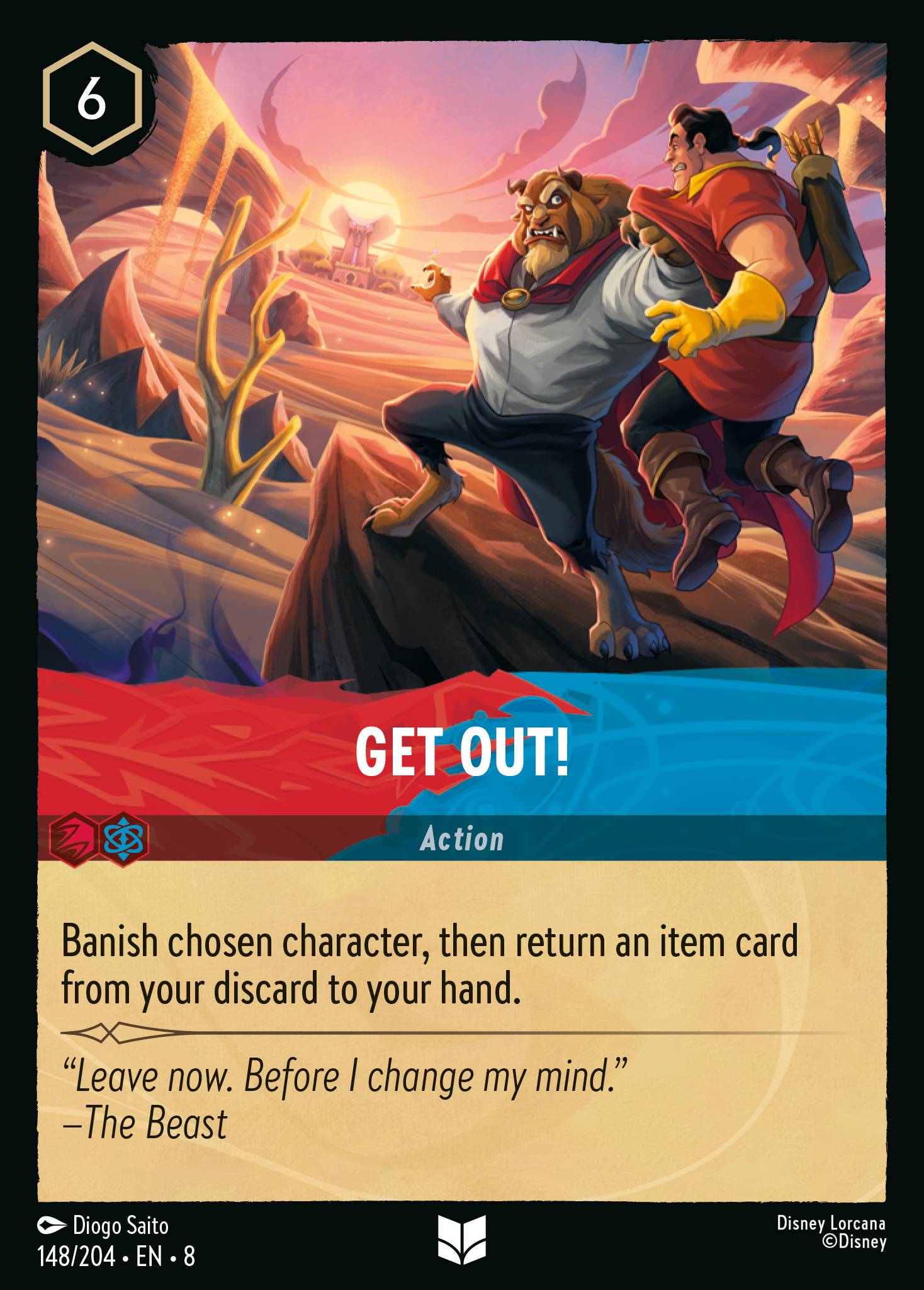 Disney Lorcana The Reign of Jafar card #148 - Get Out! (Cold Foil)