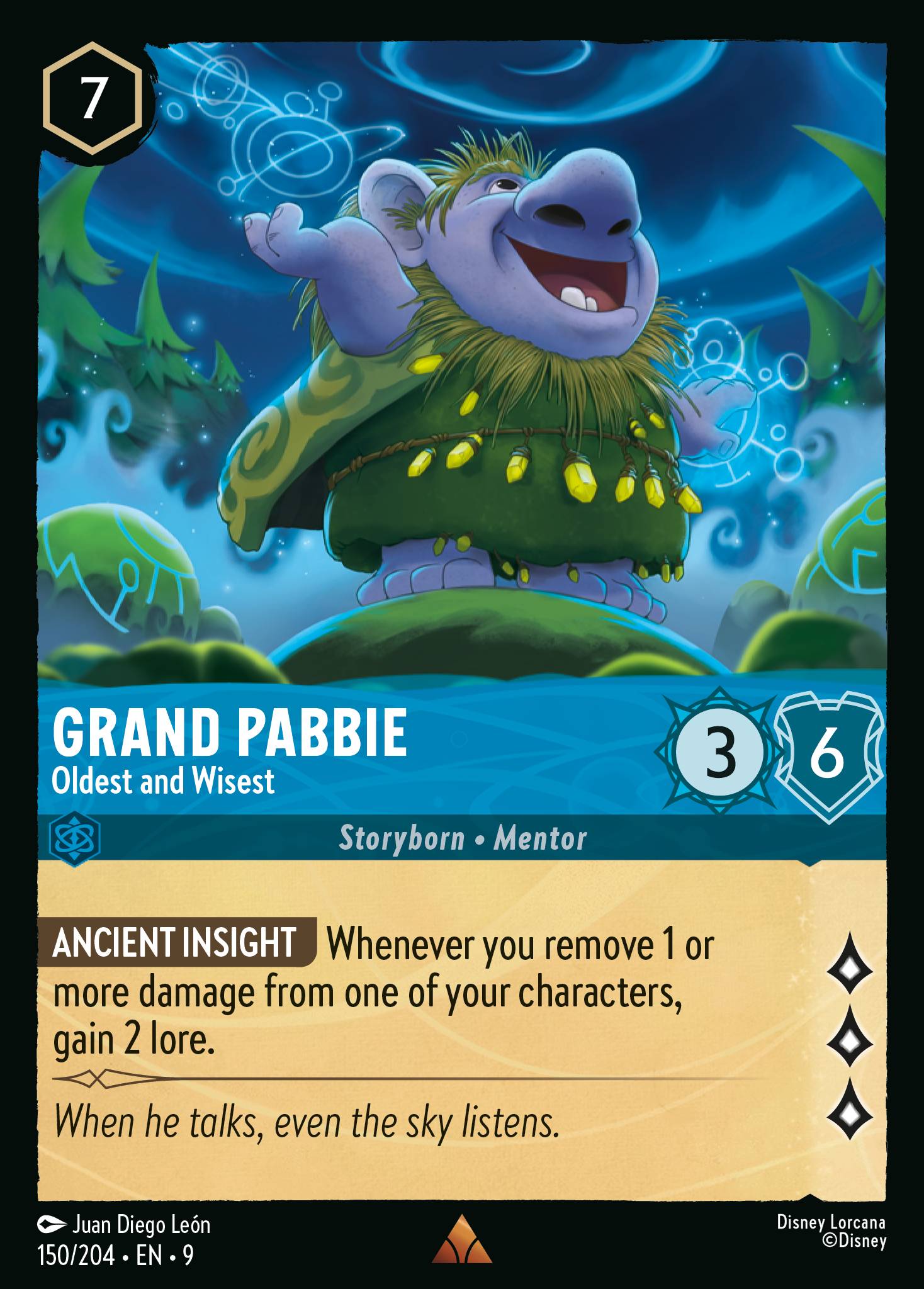 Disney Lorcana Fabled card #150 - Grand Pabbie - Oldest and Wisest (Non-Foil)