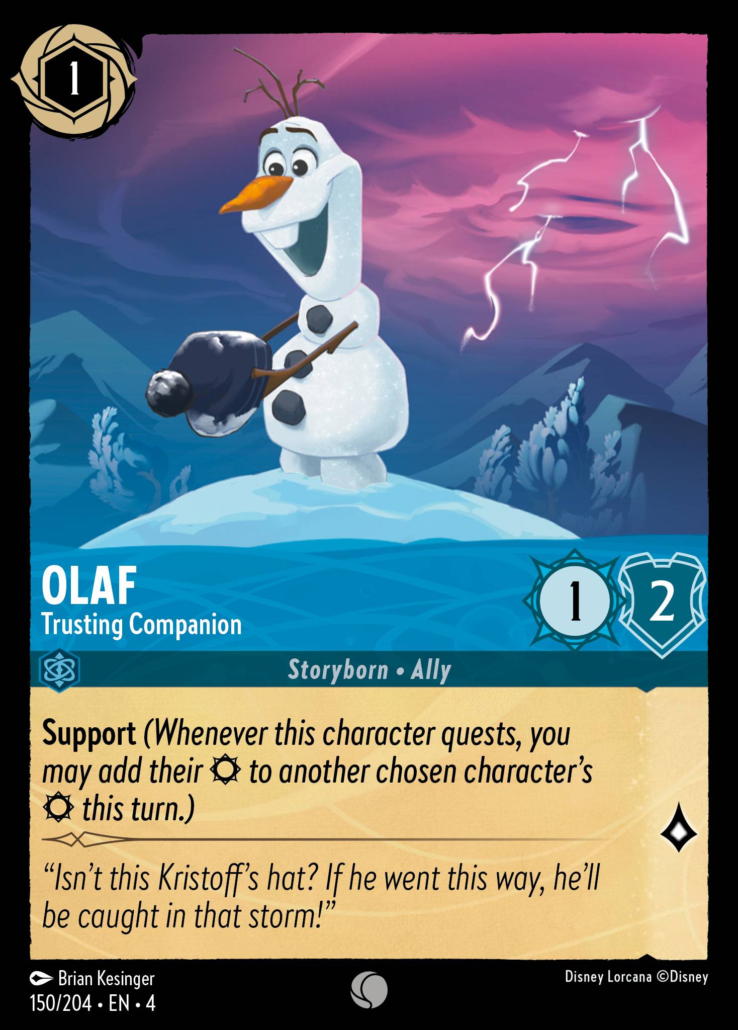 Disney Lorcana Ursula's Return card #150 - Olaf - Trusting Companion (Cold Foil)