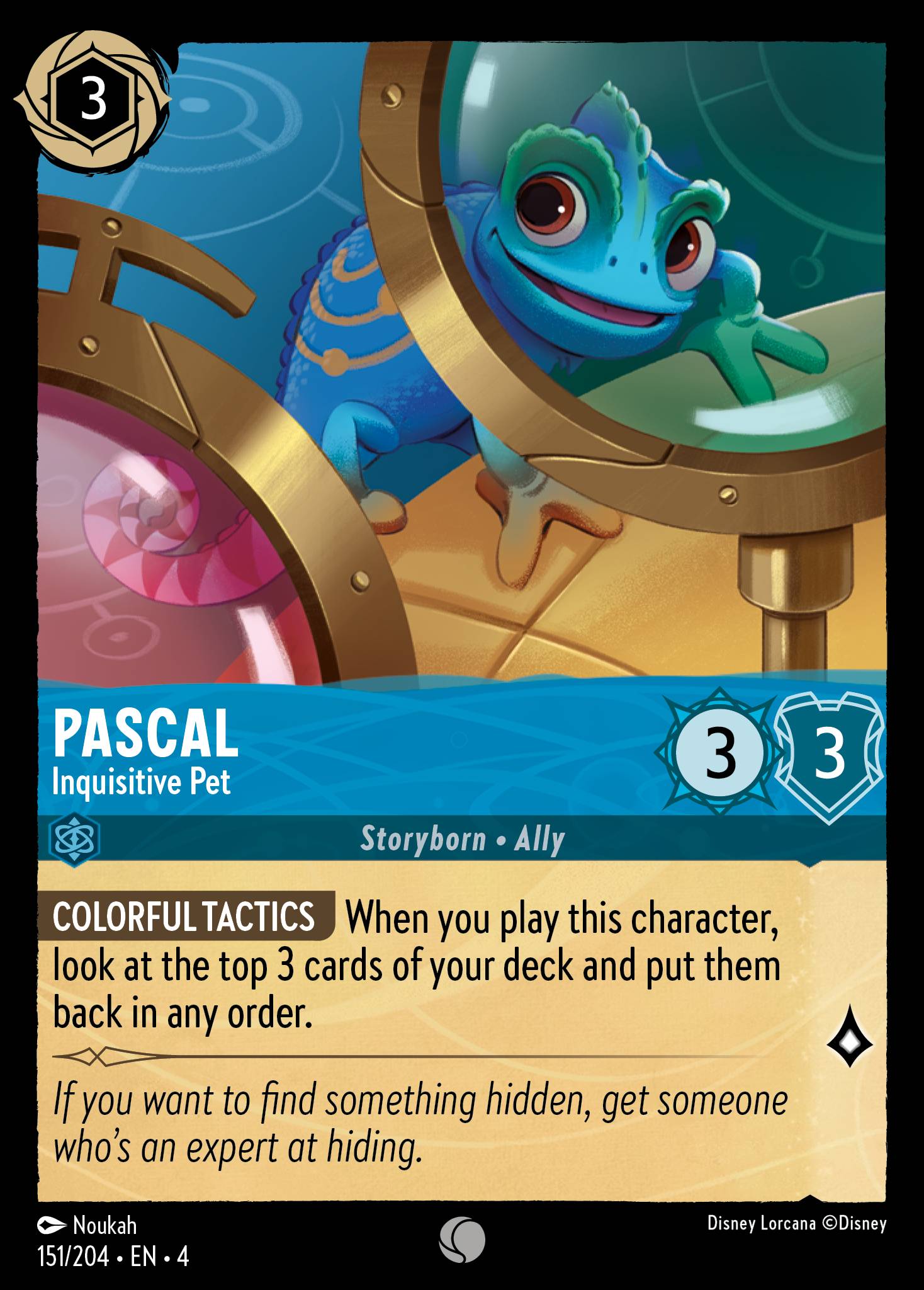 Disney Lorcana Ursula's Return card #151 - Pascal - Inquisitive Pet (Cold Foil)