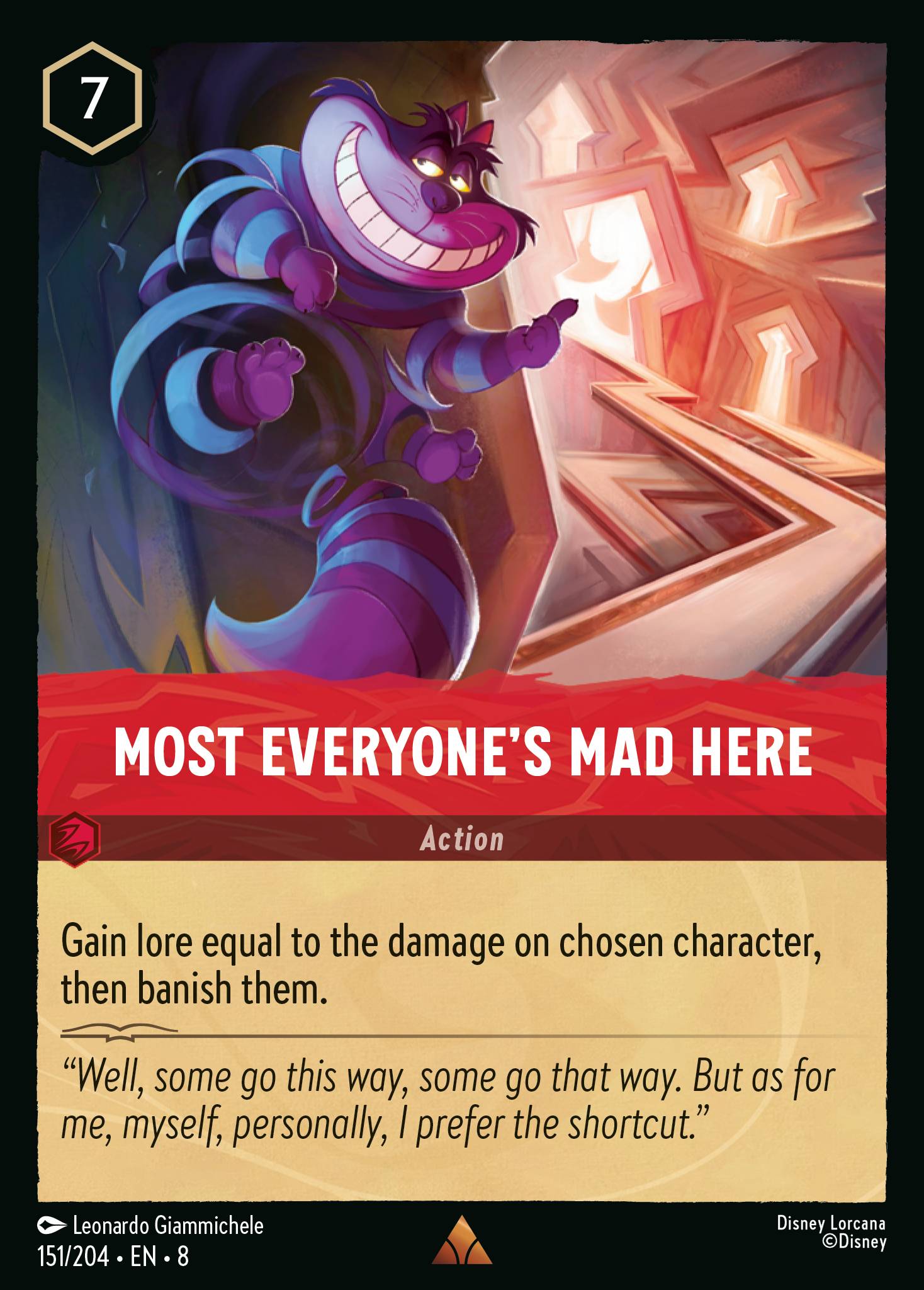 Disney Lorcana The Reign of Jafar card #151 - Most Everyone's Mad Here (Cold Foil)