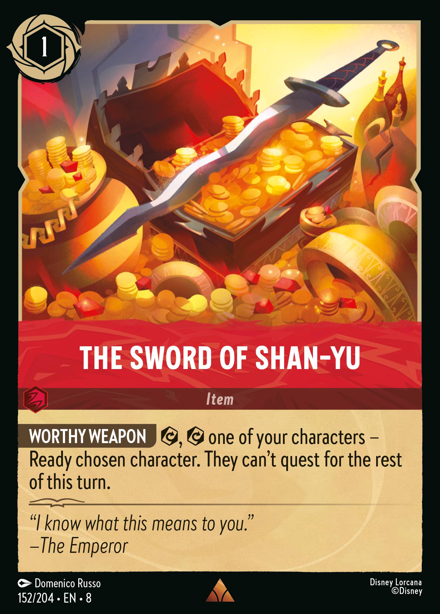 Disney Lorcana The Reign of Jafar card #152 - The Sword of Shan-Yu (Cold Foil)