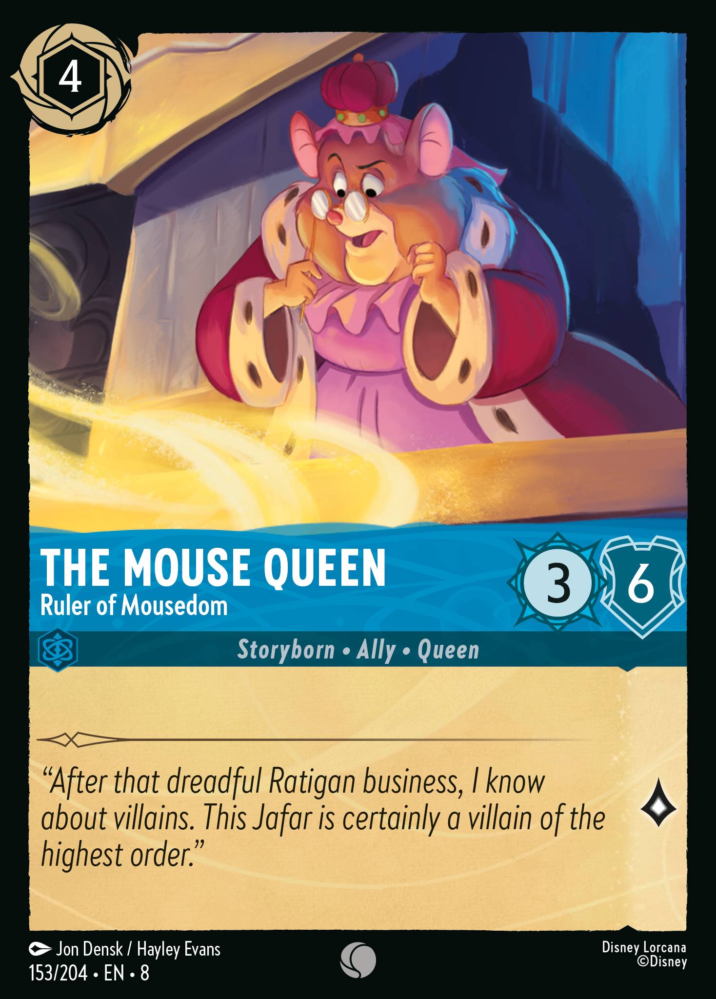 Disney Lorcana The Reign of Jafar card #153 - The Mouse Queen - Ruler of Mousedom (Cold Foil)
