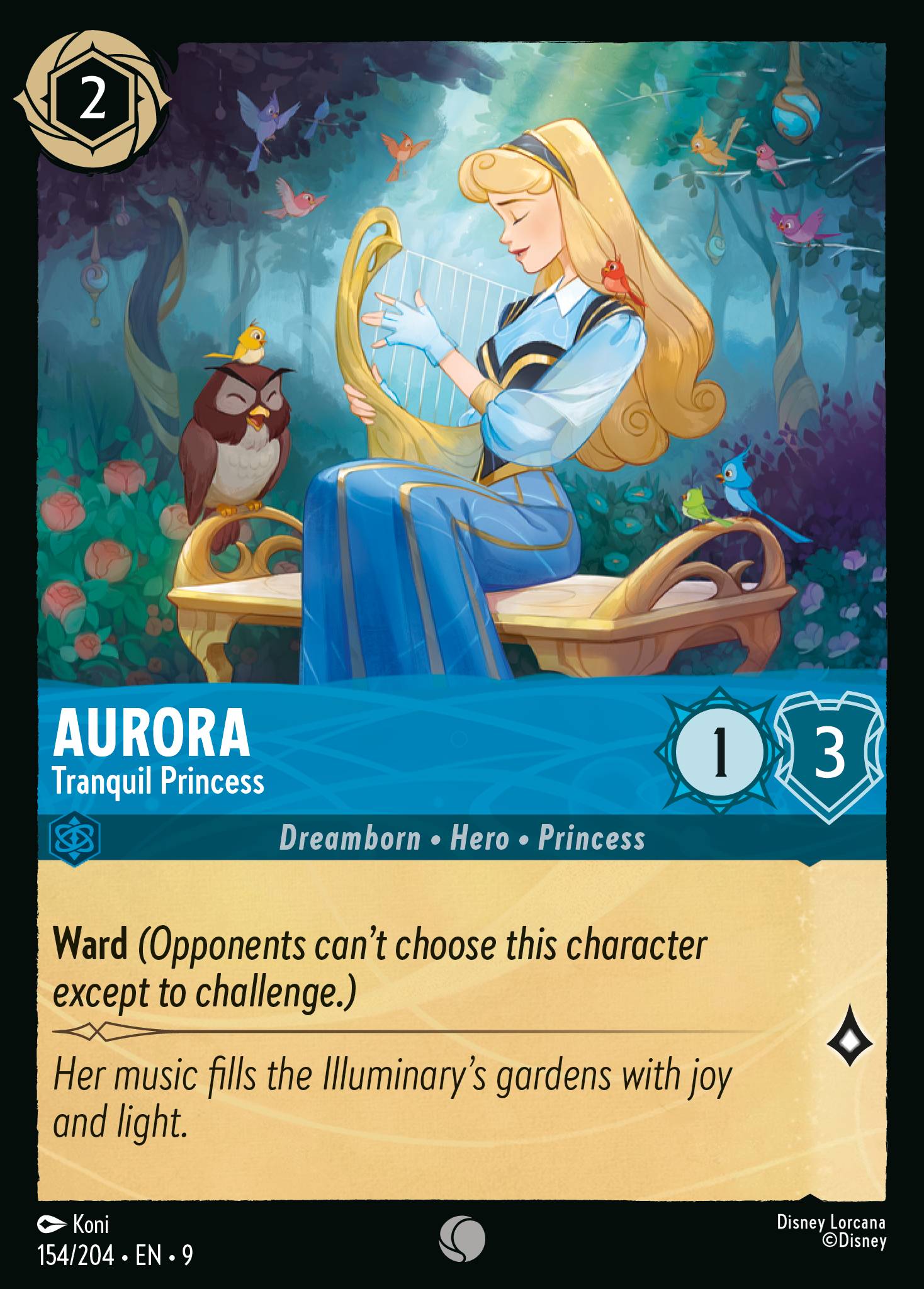 Disney Lorcana Fabled card #154 - Aurora - Tranquil Princess (Non-Foil)