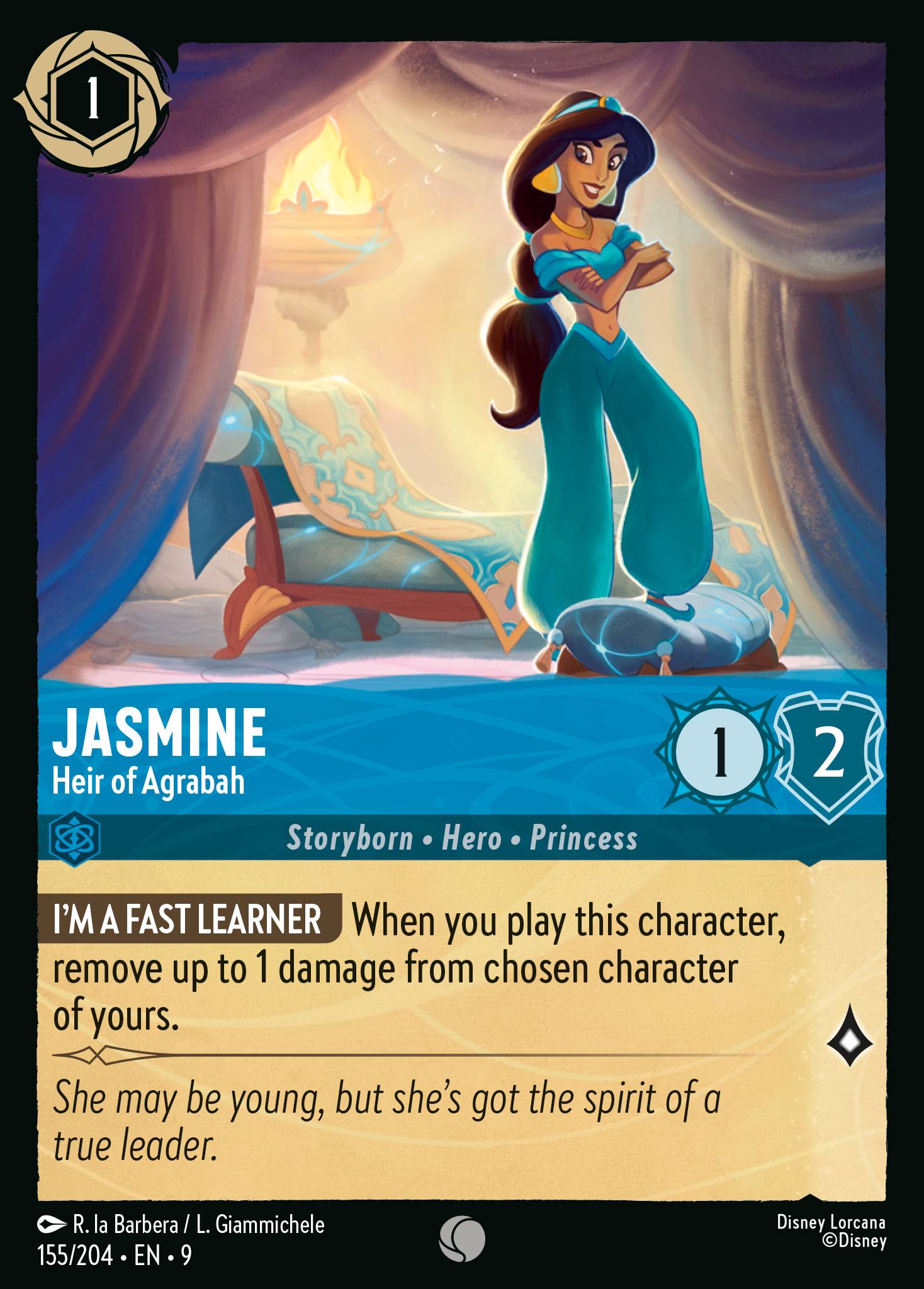 Disney Lorcana Fabled card #155 - Jasmine - Heir of Agrabah (Non-Foil)