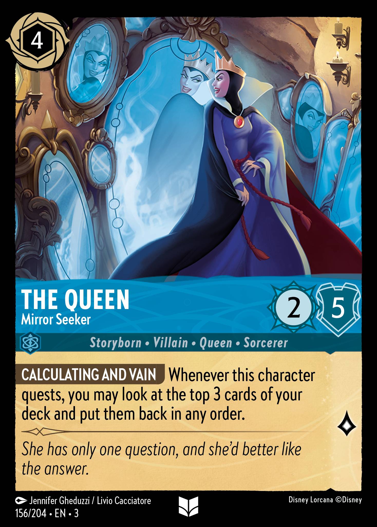 Disney Lorcana Into the Inklands card #156 - The Queen - Mirror Seeker (Cold Foil)