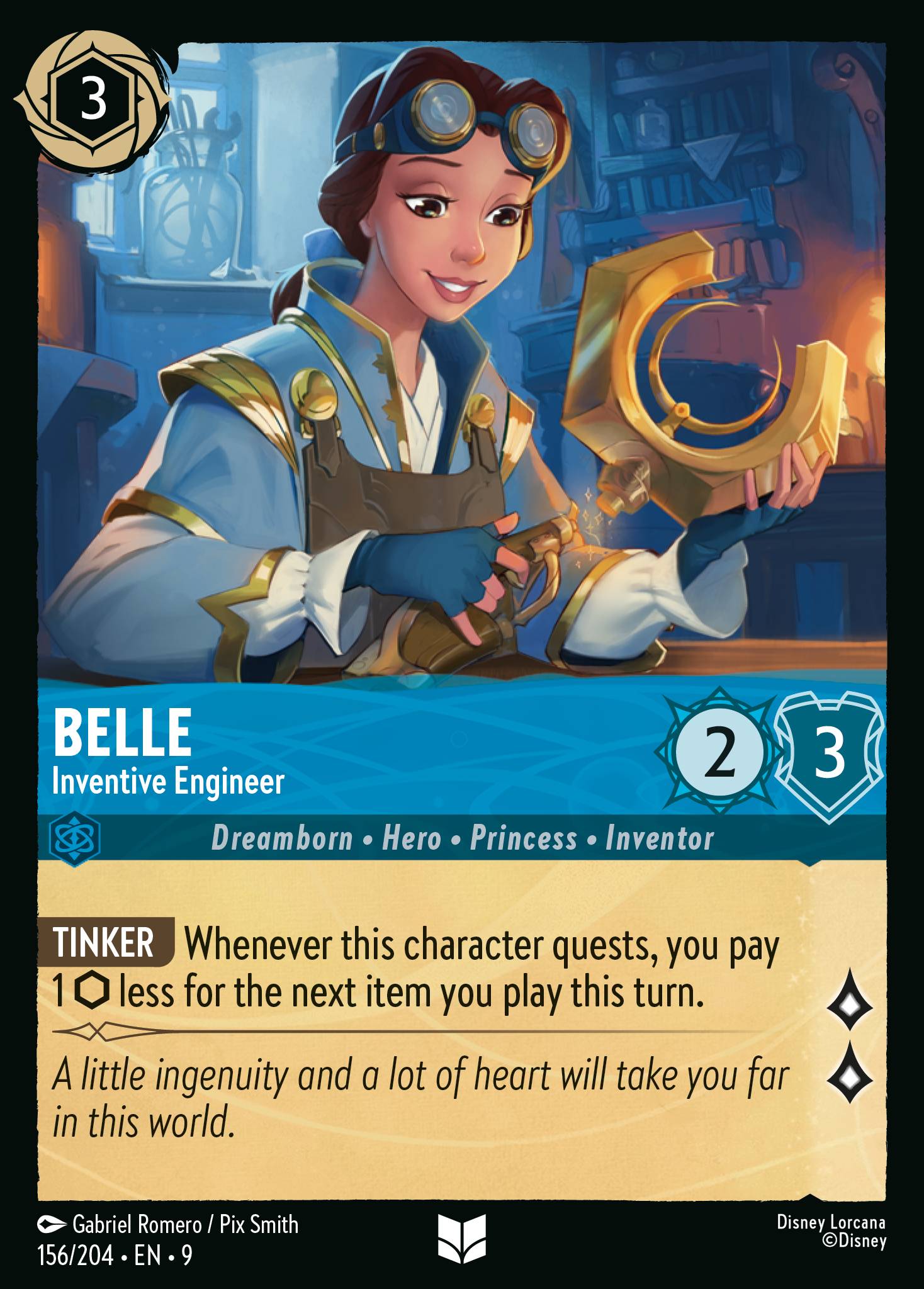 Disney Lorcana Fabled card #156 - Belle - Inventive Engineer (Non-Foil)