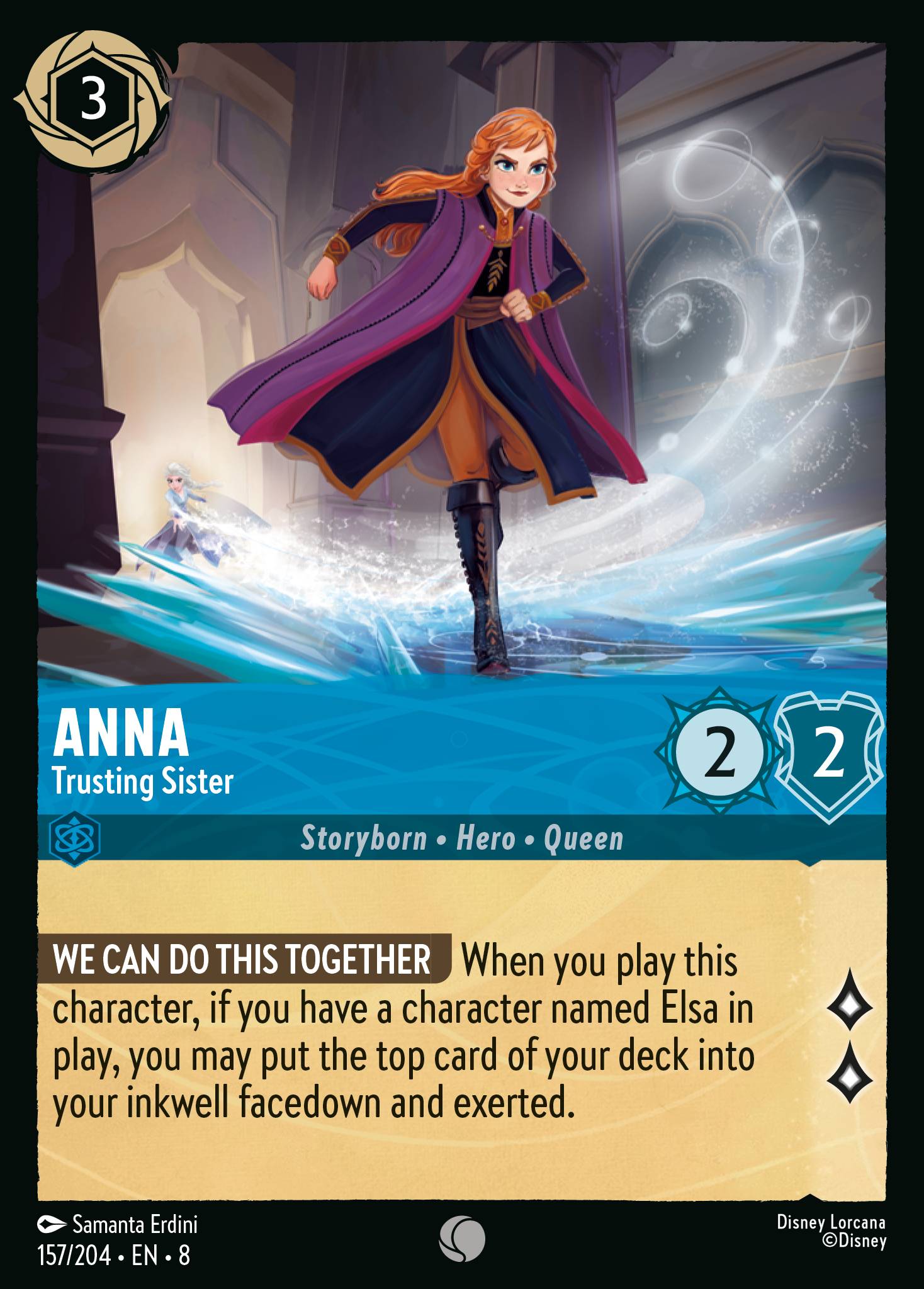 Disney Lorcana The Reign of Jafar card #157 - Anna - Trusting Sister (Cold Foil)