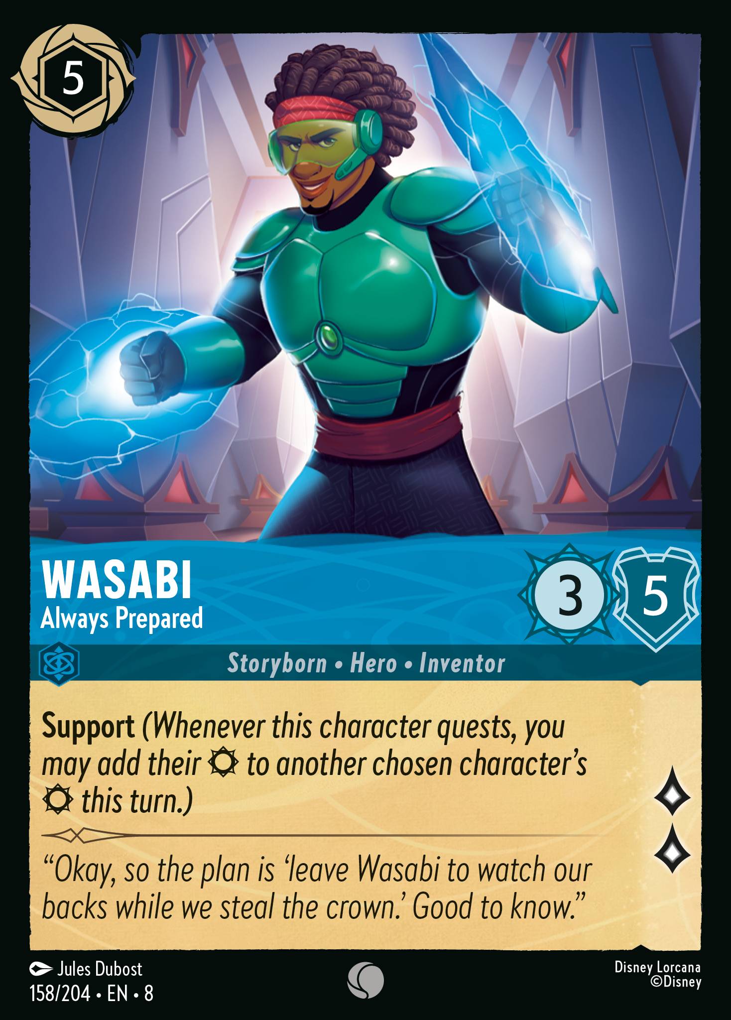 Disney Lorcana The Reign of Jafar card #158 - Wasabi - Always Prepared (Cold Foil)