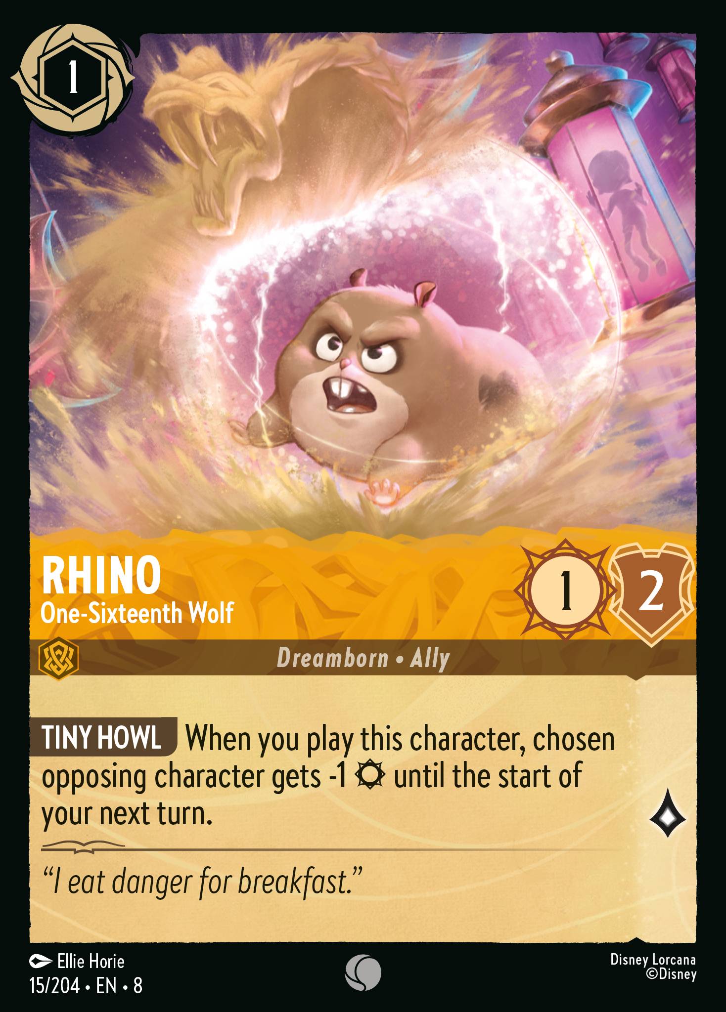 Disney Lorcana The Reign of Jafar card #15 - Rhino - One-Sixteenth Wolf (Cold Foil)