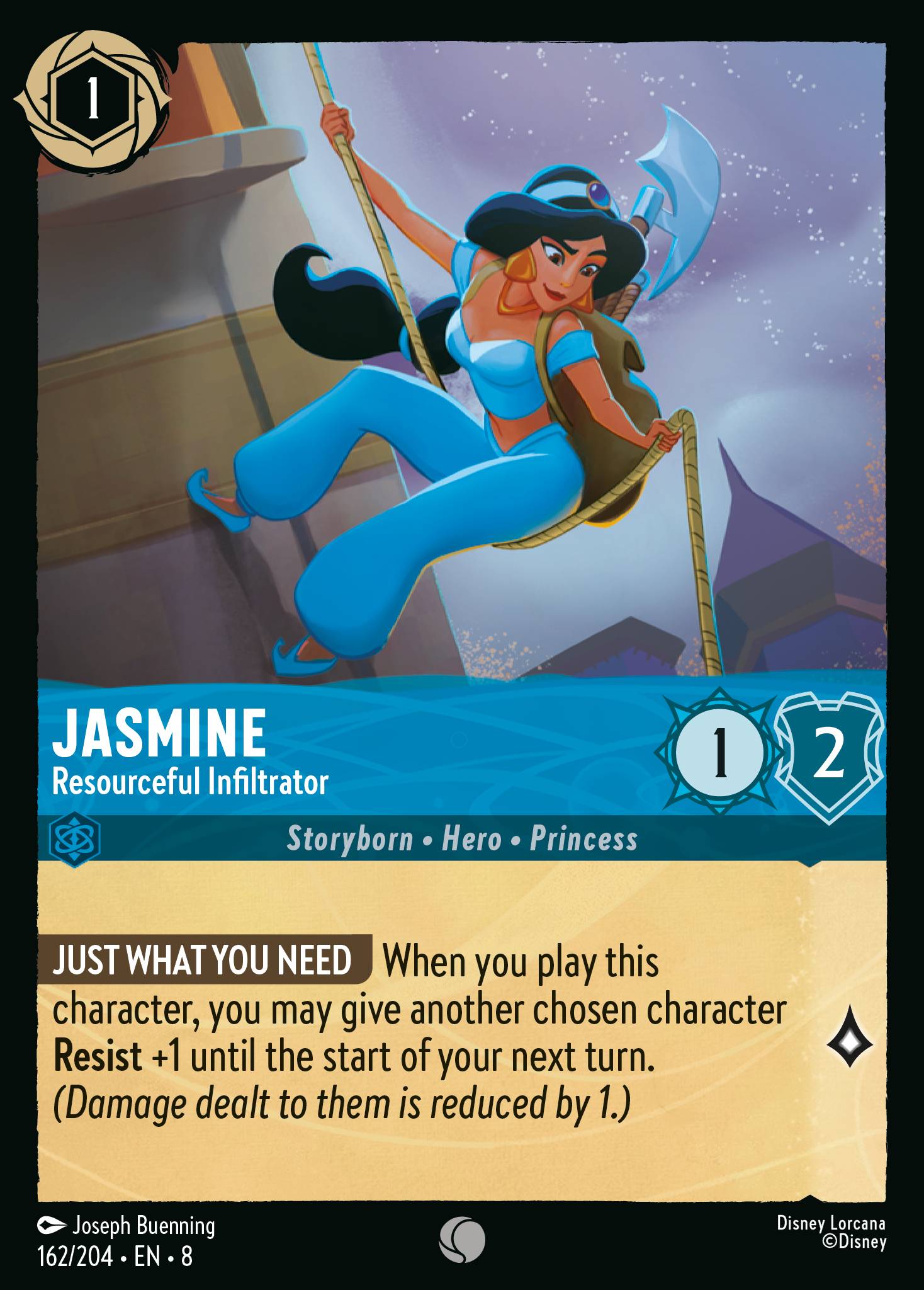 Disney Lorcana The Reign of Jafar card #162 - Jasmine - Resourceful Infiltrator (Cold Foil)