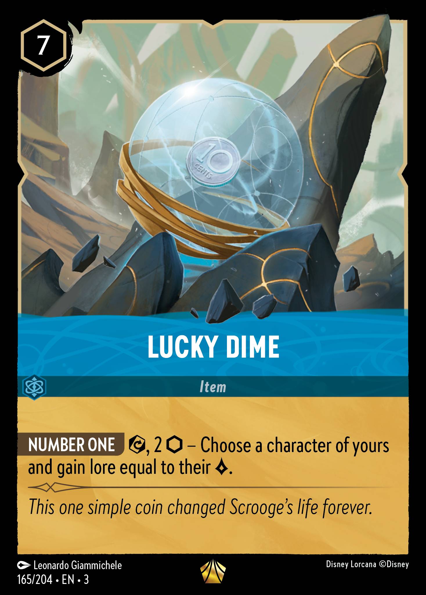 Disney Lorcana Into the Inklands card #165 - Lucky Dime (Cold Foil)