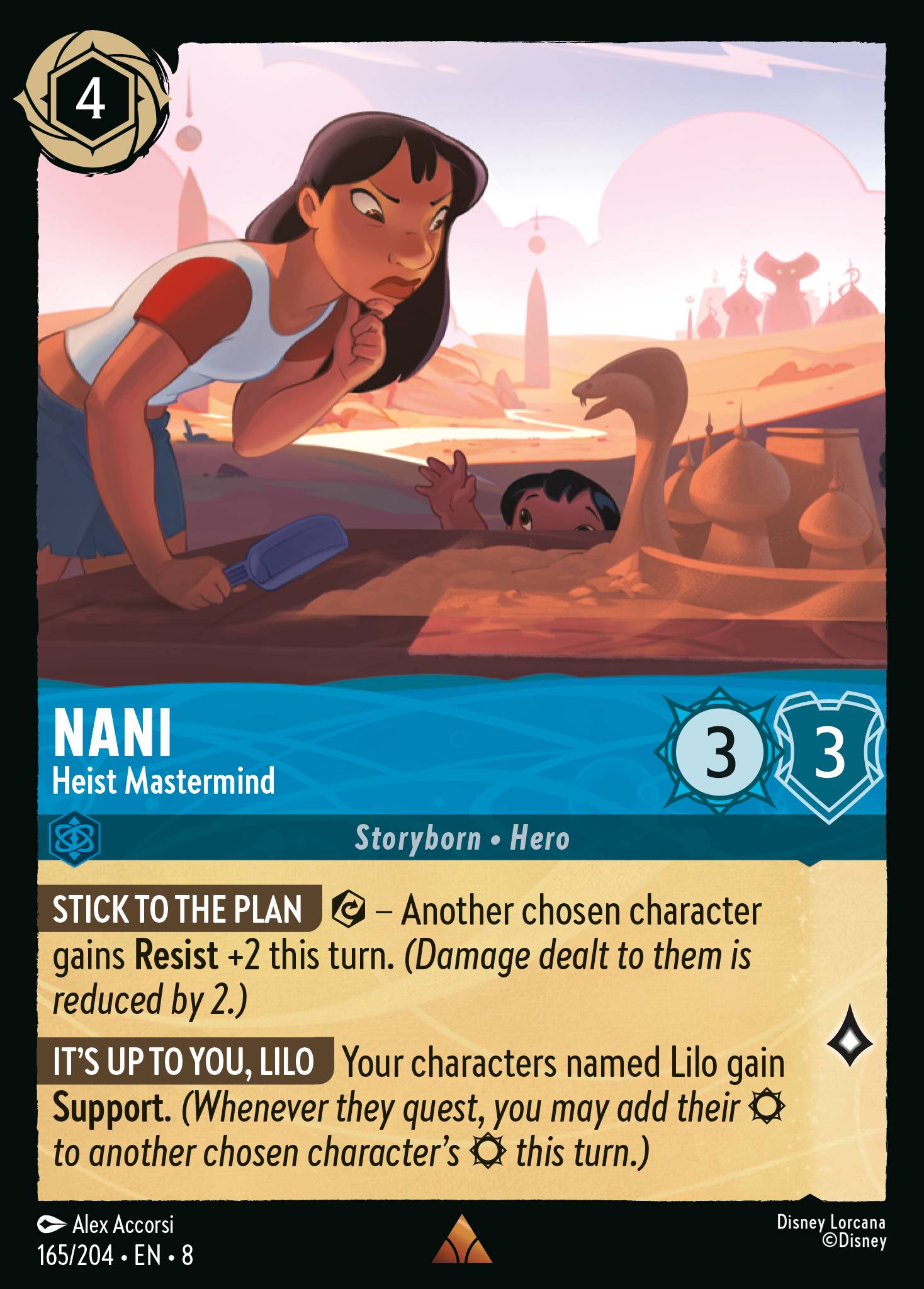 Disney Lorcana The Reign of Jafar card #165 - Nani - Heist Mastermind (Cold Foil)