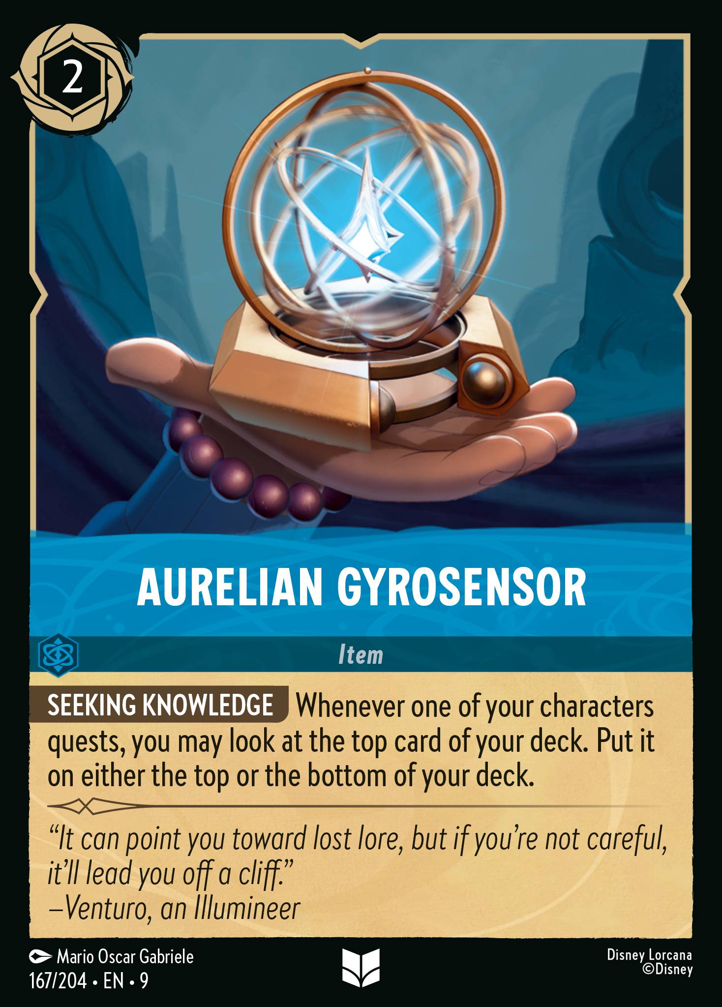 Disney Lorcana Fabled card #167 - Aurelian Gyrosensor (Non-Foil)