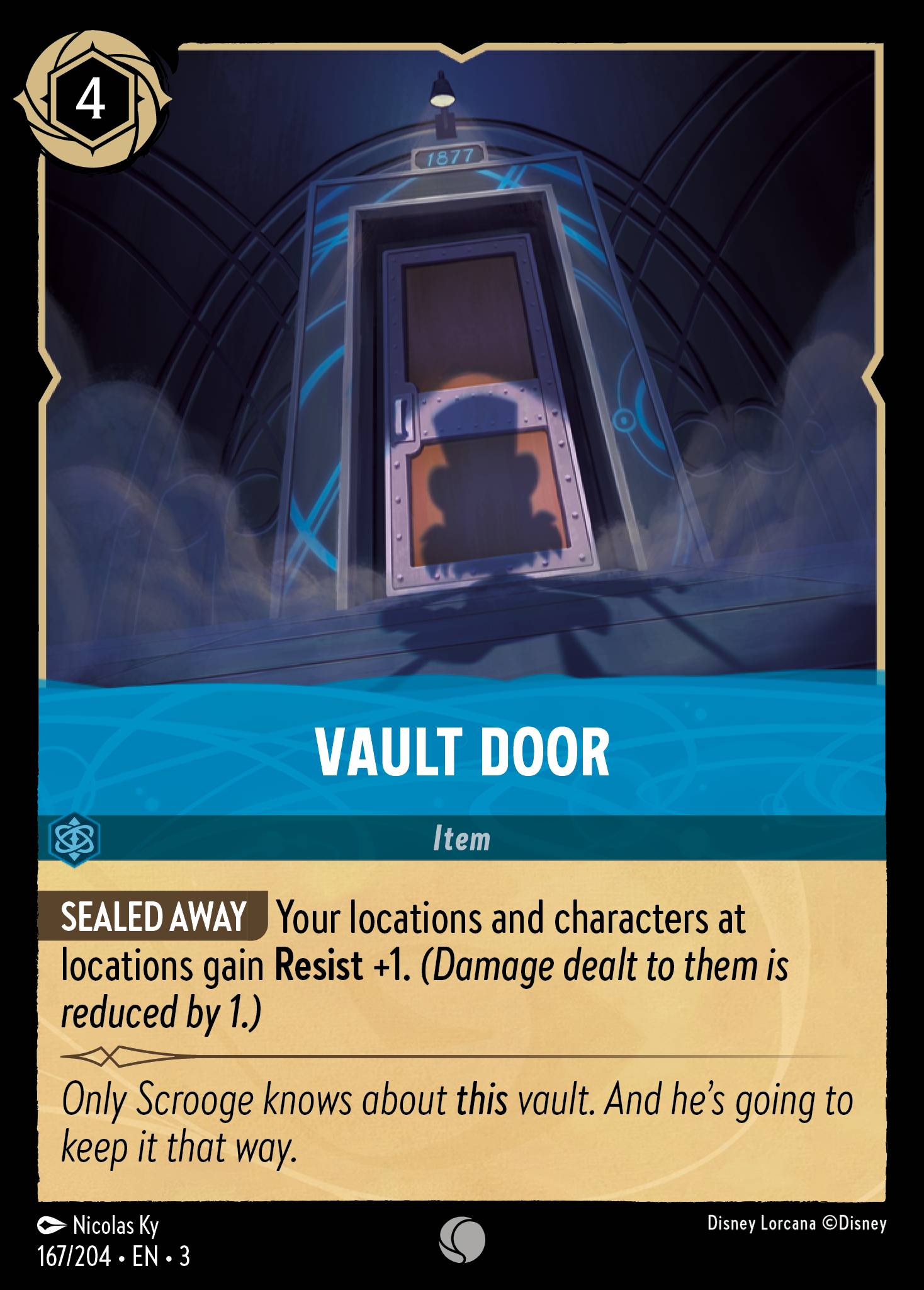 Disney Lorcana Into the Inklands card #167 - Vault Door (Cold Foil)