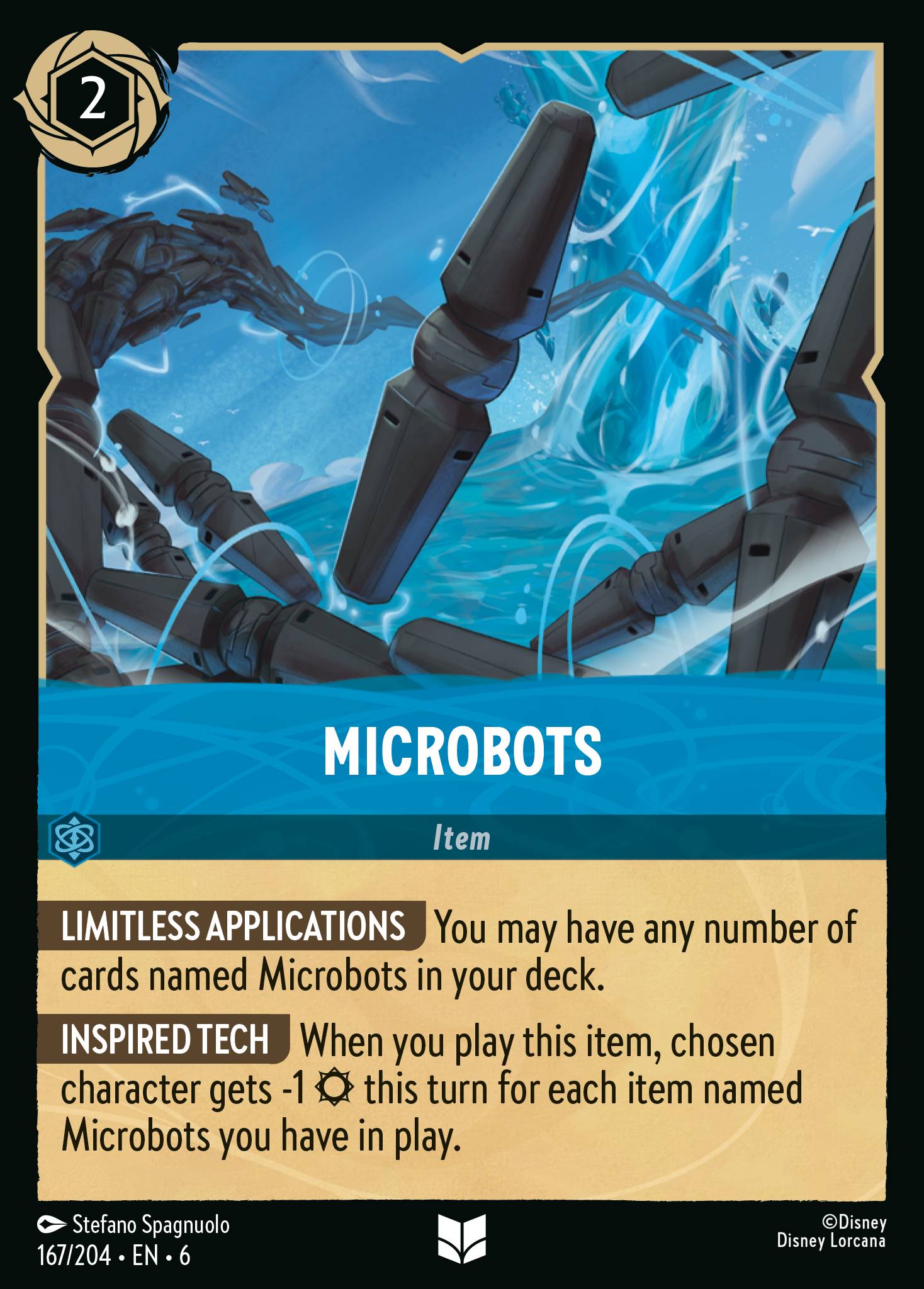 Disney Lorcana Azurite Sea card #167 - Microbots (Cold Foil)