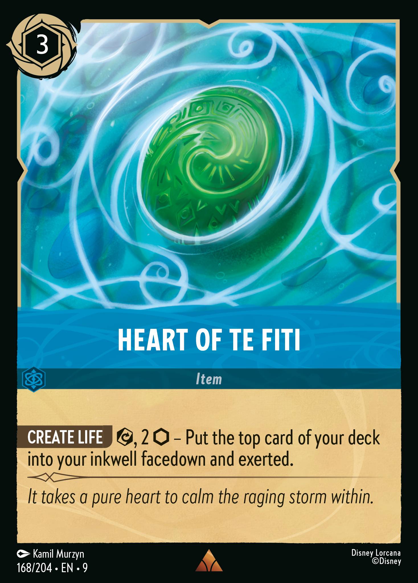 Disney Lorcana Fabled card #168 - Heart of Te Fiti (Non-Foil)