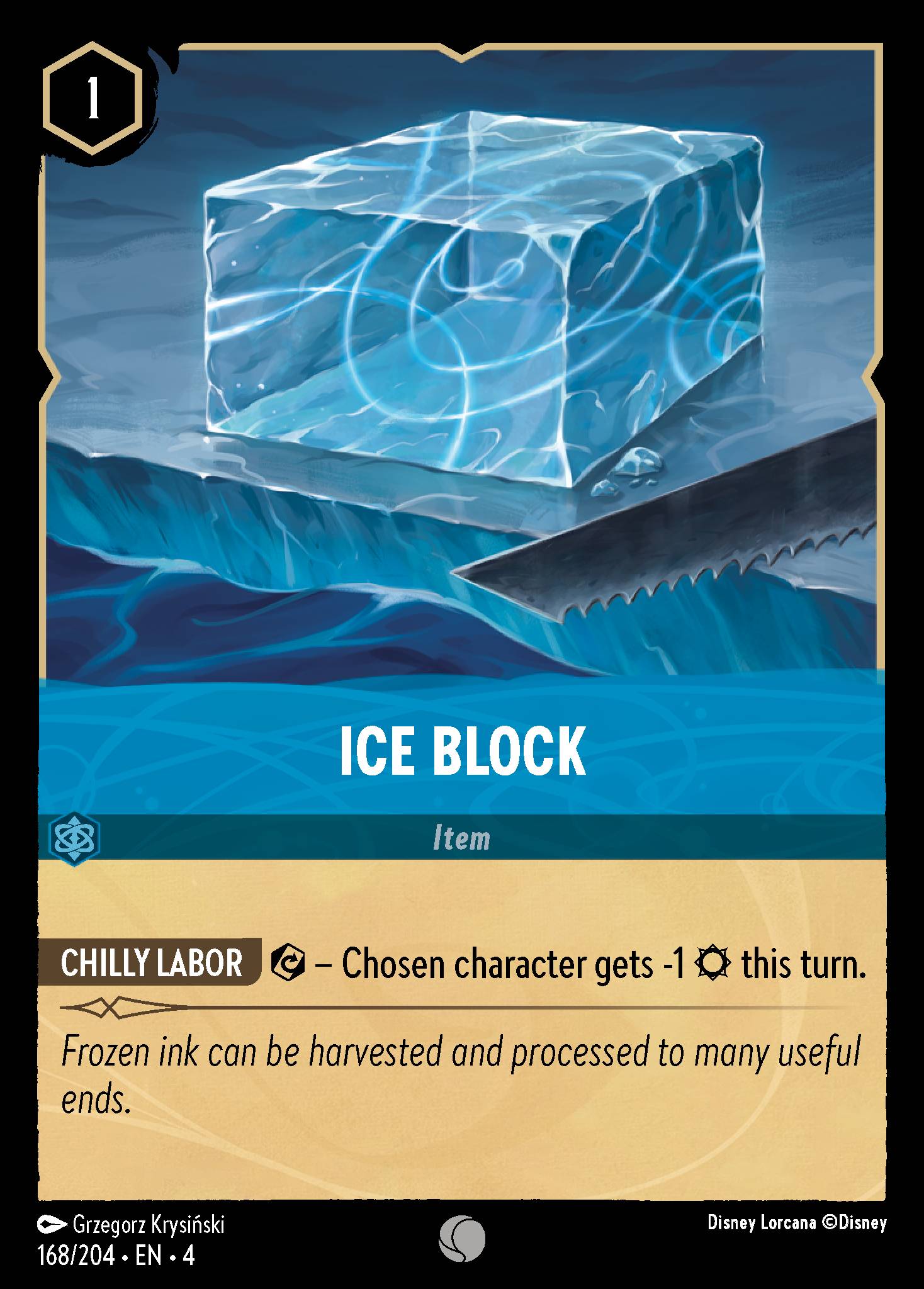 Disney Lorcana Ursula's Return card #168 - Ice Block (Cold Foil)