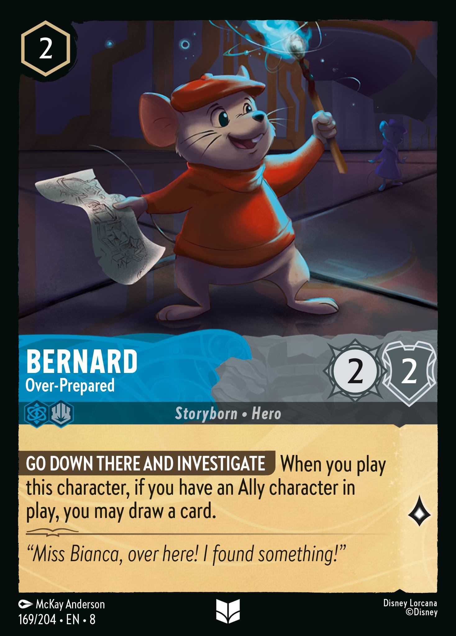 Disney Lorcana The Reign of Jafar card #169 - Bernard - Over-Prepared (Cold Foil)