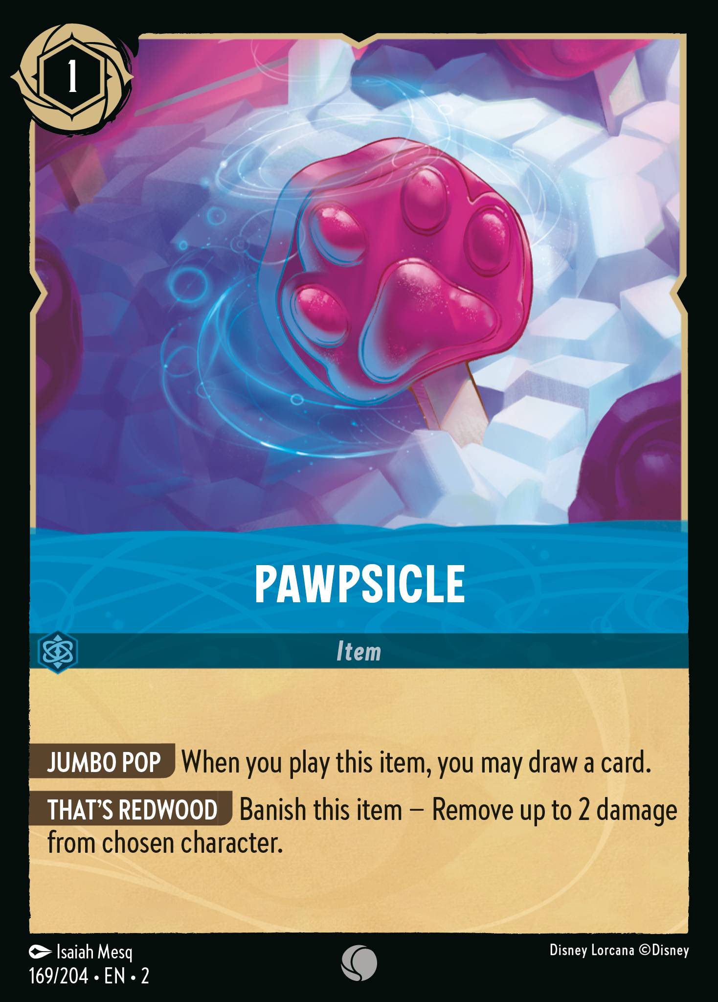 Disney Lorcana Rise of the Floodborn card #169 - Pawpsicle (Cold Foil)