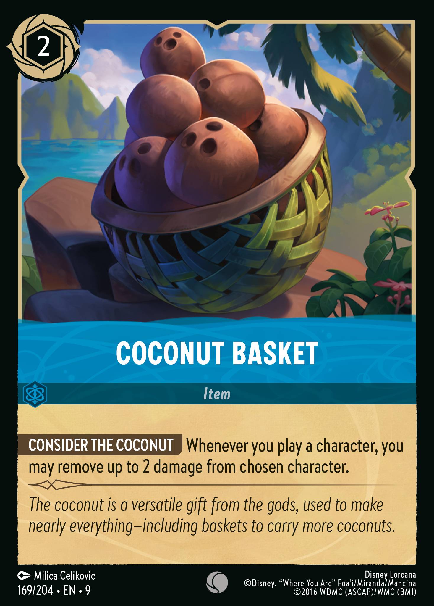 Disney Lorcana Fabled card #169 - Coconut Basket (Non-Foil)