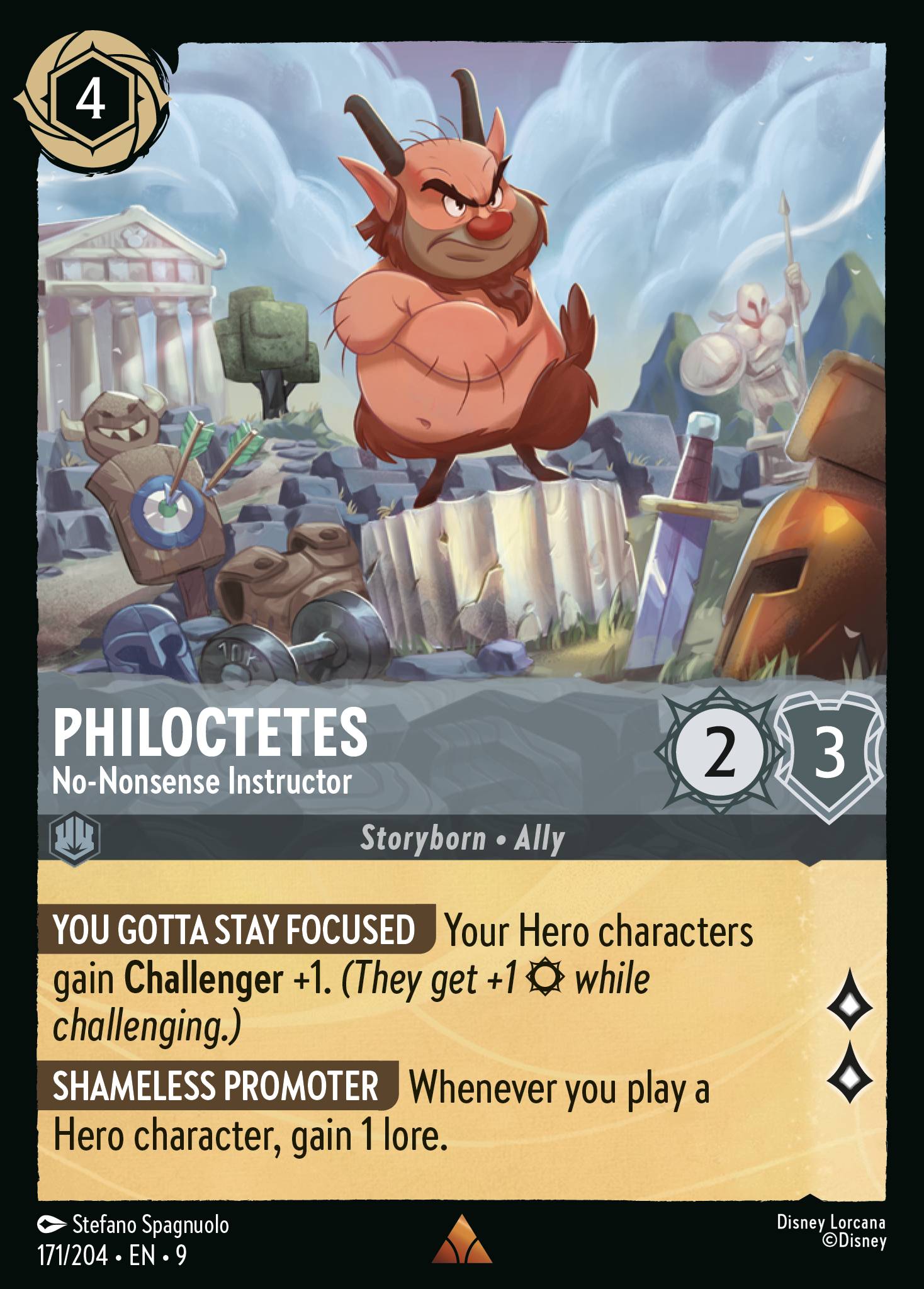 Disney Lorcana Fabled card #171 - Philoctetes - No-Nonsense Instructor (Non-Foil)