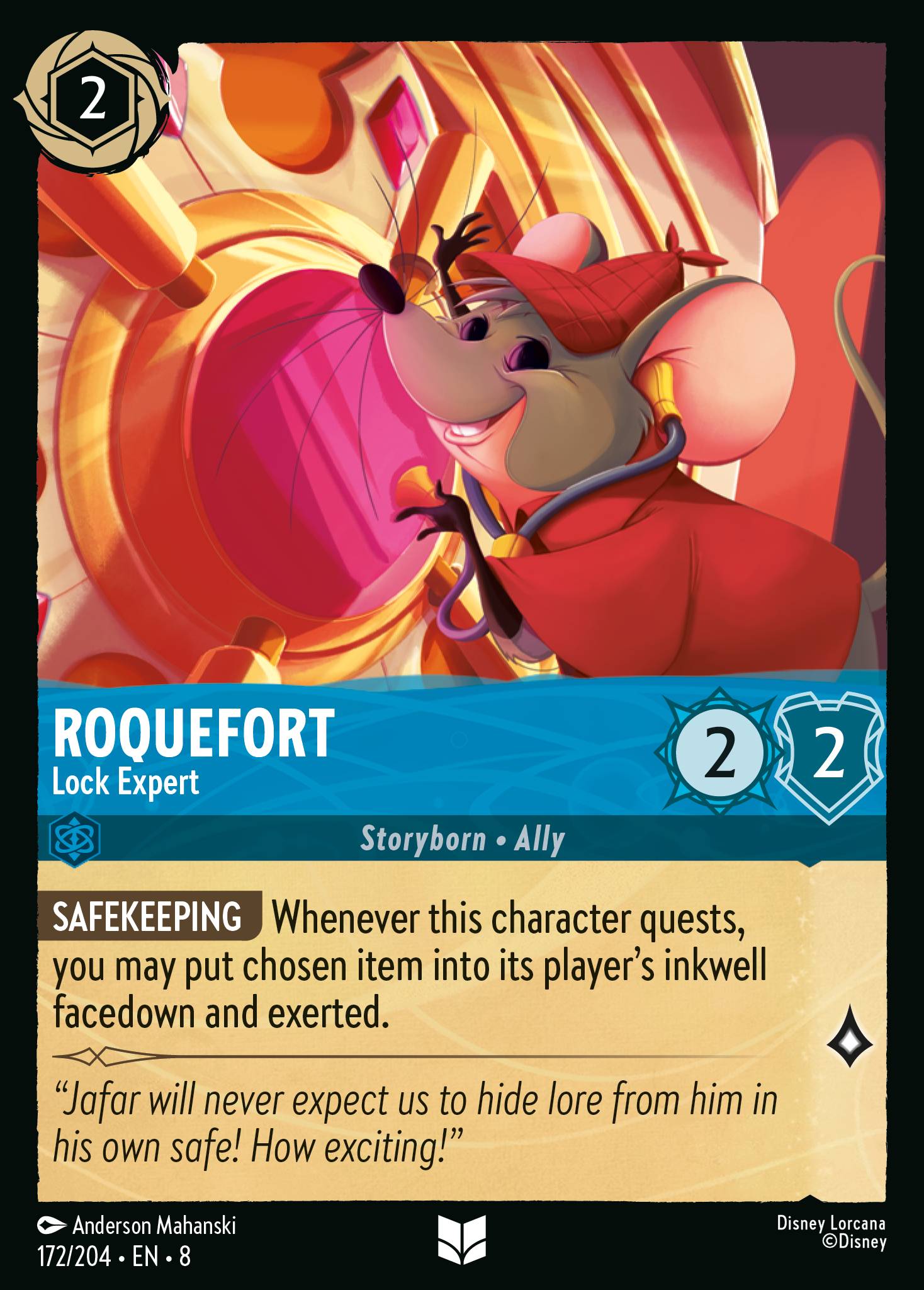 Disney Lorcana The Reign of Jafar card #172 - Roquefort - Lock Expert (Cold Foil)
