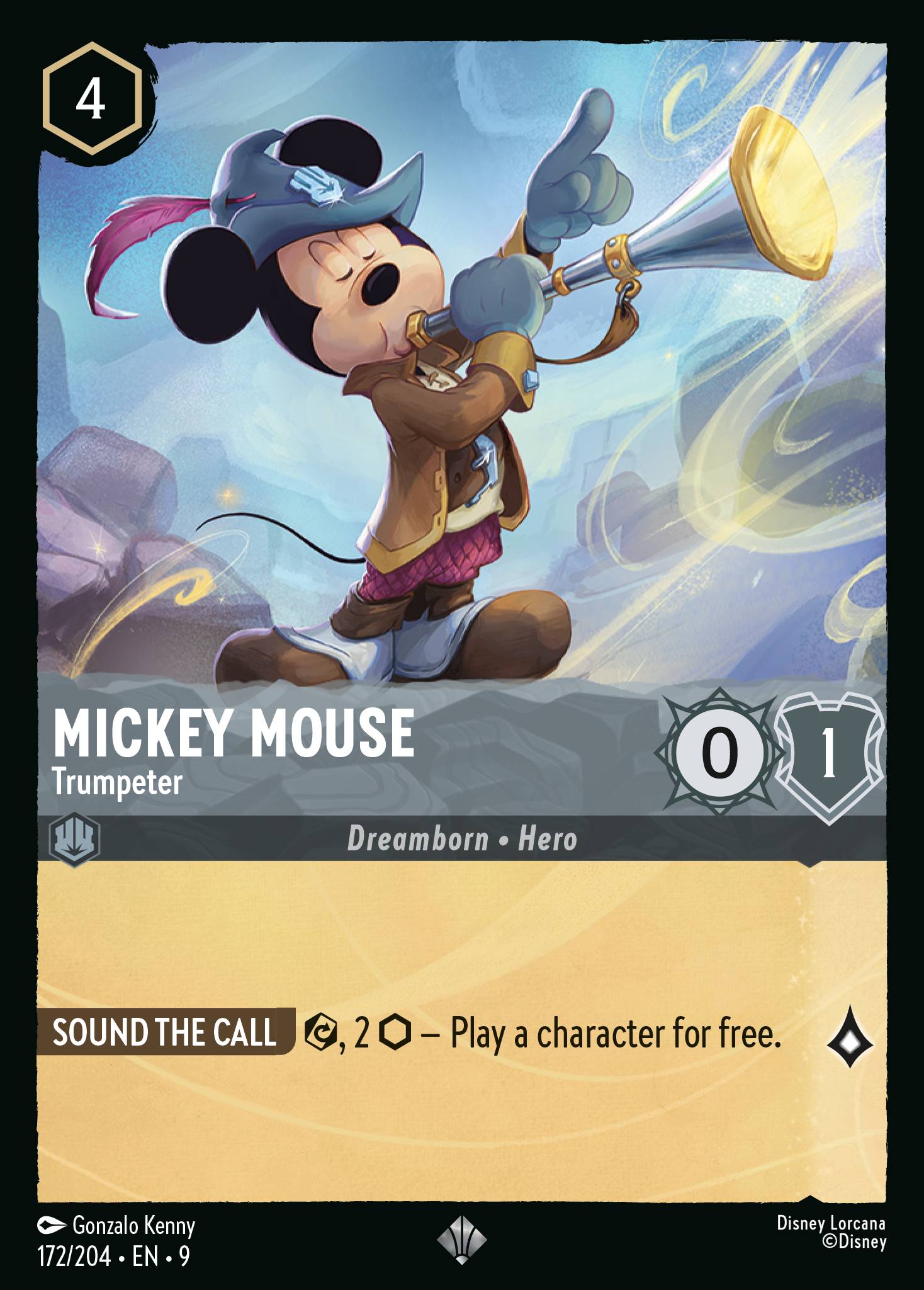 Disney Lorcana Fabled card #172 - Mickey Mouse - Trumpeter (Non-Foil)