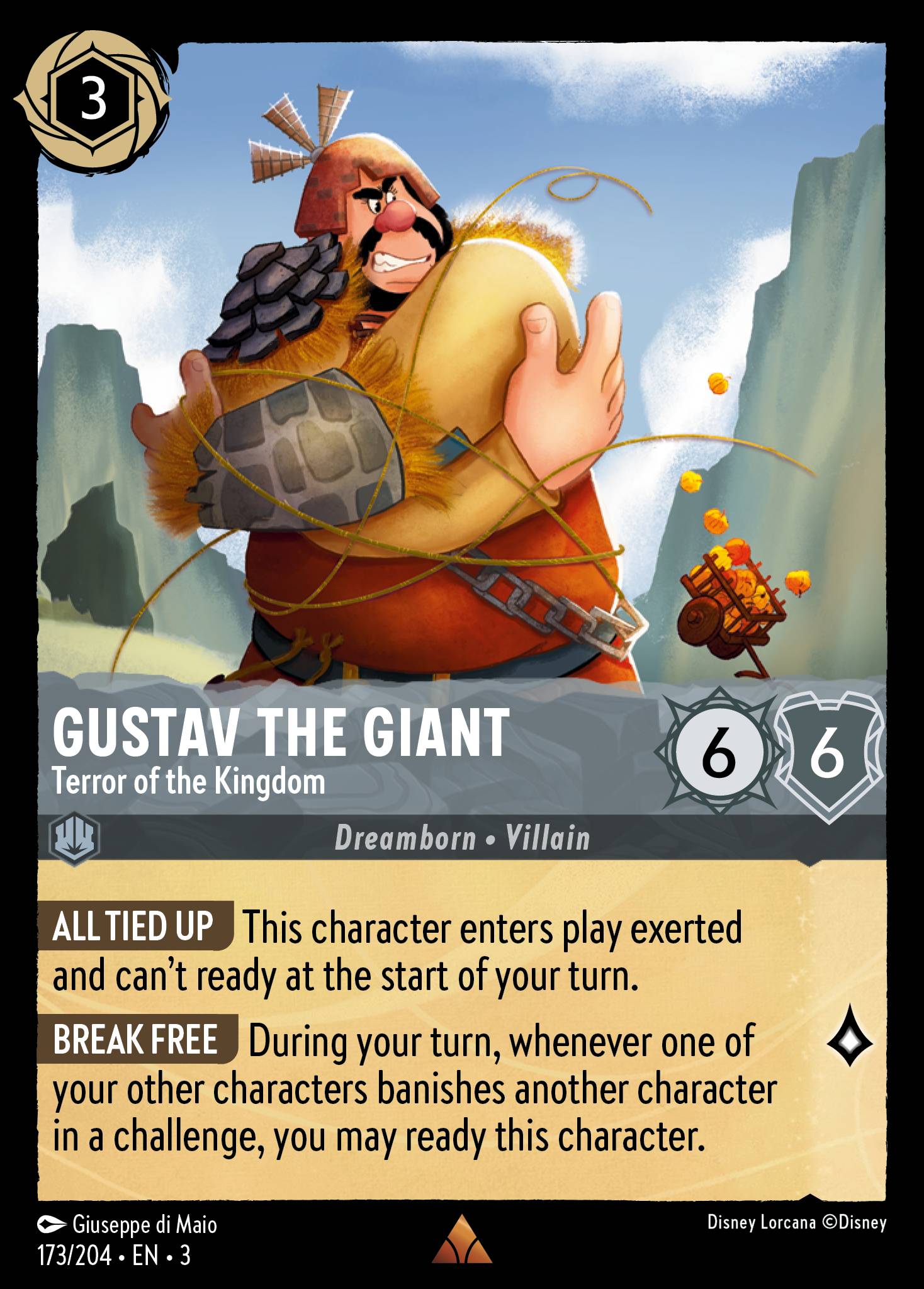 Disney Lorcana Into the Inklands card #173 - Gustav the Giant - Terror of the Kingdom (Cold Foil)