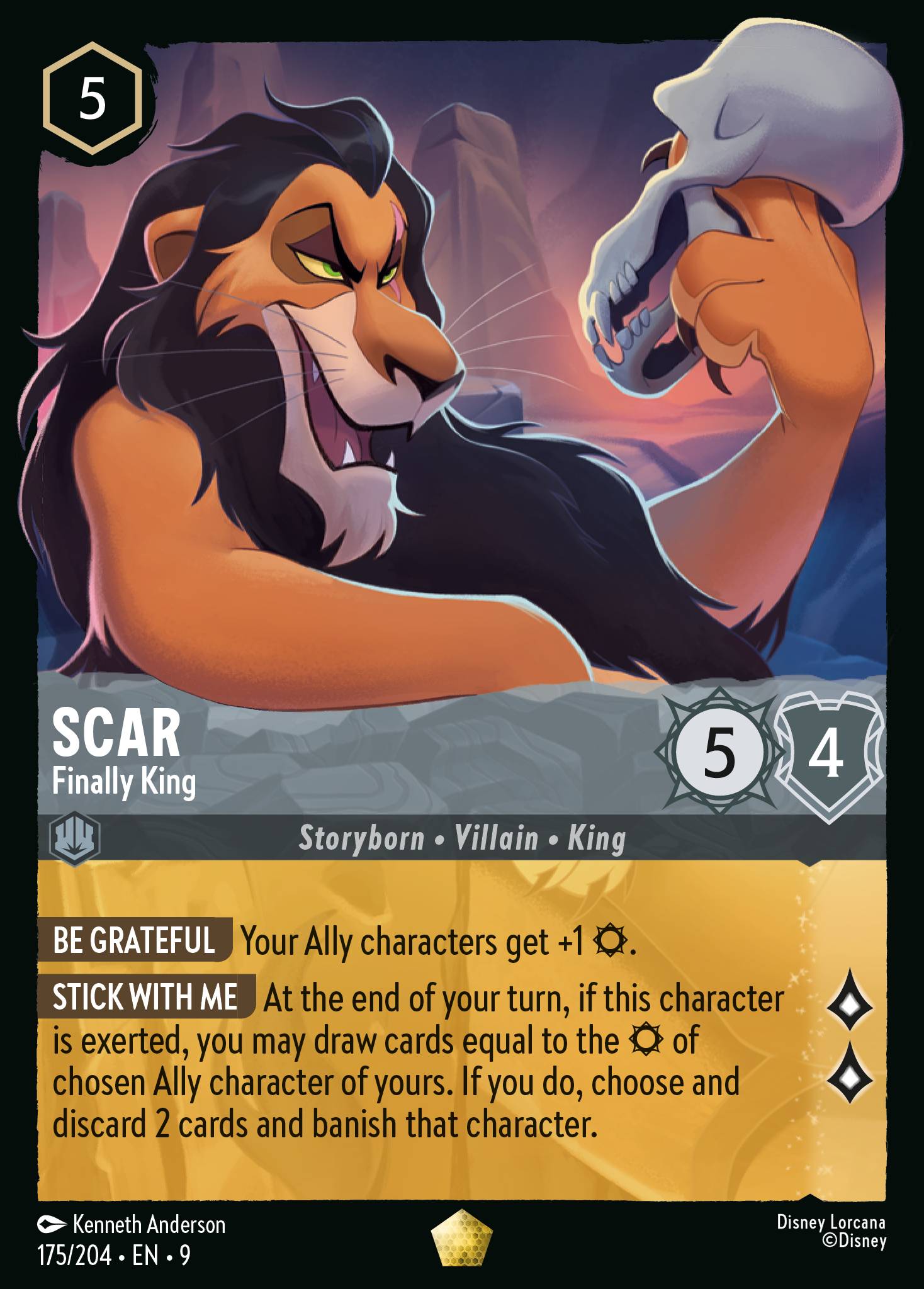 Disney Lorcana Fabled card #175 - Scar - Finally King (Non-Foil)