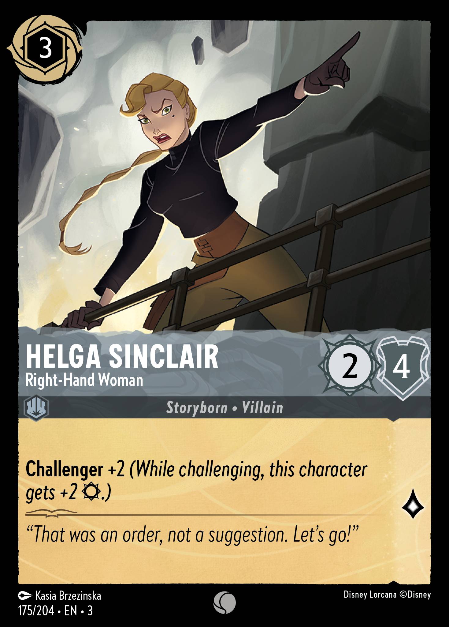 Disney Lorcana Into the Inklands card #175 - Helga Sinclair - Right-Hand Woman (Cold Foil)