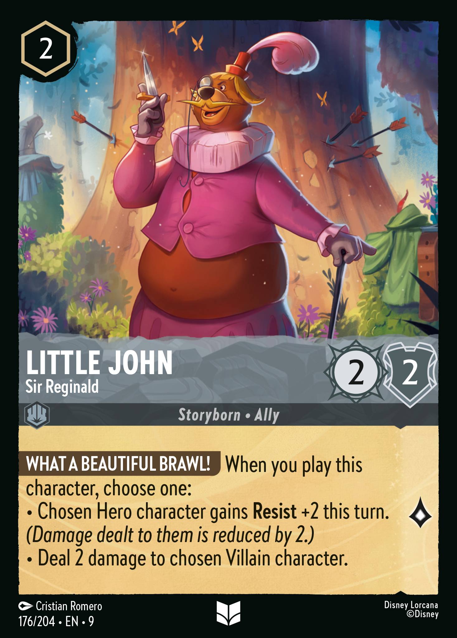 Disney Lorcana Fabled card #176 - Little John - Sir Reginald (Non-Foil)