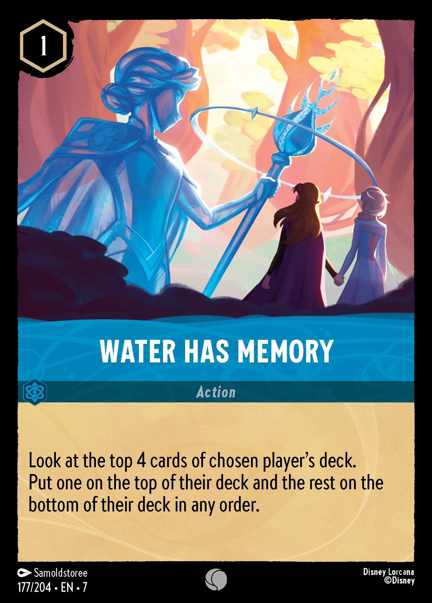 Disney Lorcana Archazia's Island card #177 - Water Has Memory (Cold Foil)
