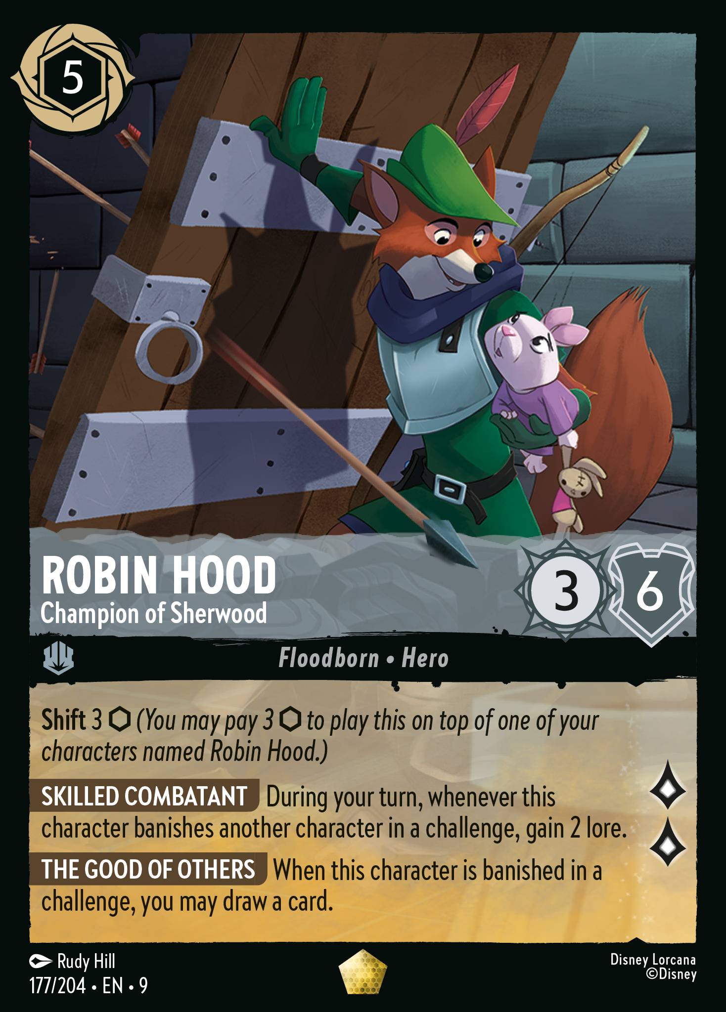 Disney Lorcana Fabled card #177 - Robin Hood - Champion of Sherwood (Non-Foil)