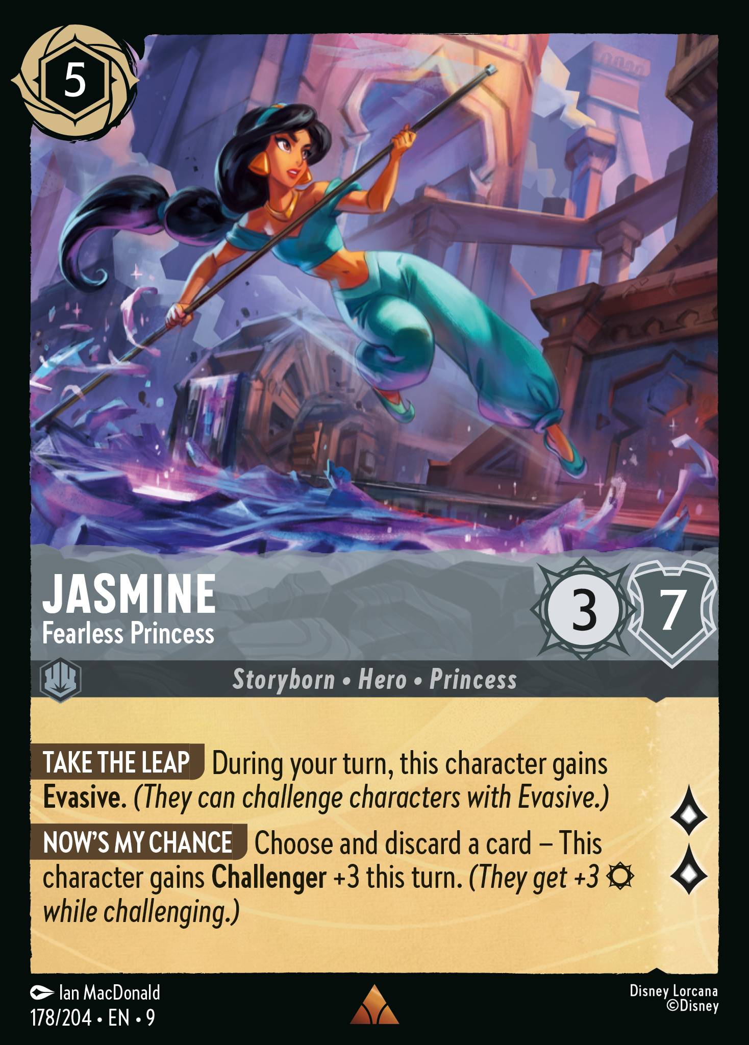 Disney Lorcana Fabled card #178 - Jasmine - Fearless Princess (Non-Foil)
