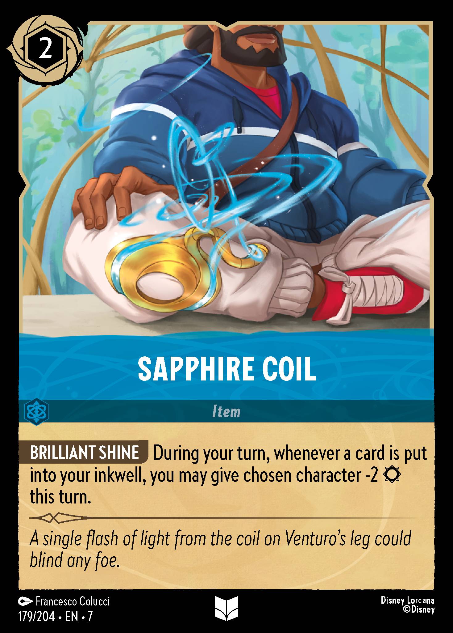 Disney Lorcana Archazia's Island card #179 - Sapphire Coil (Cold Foil)