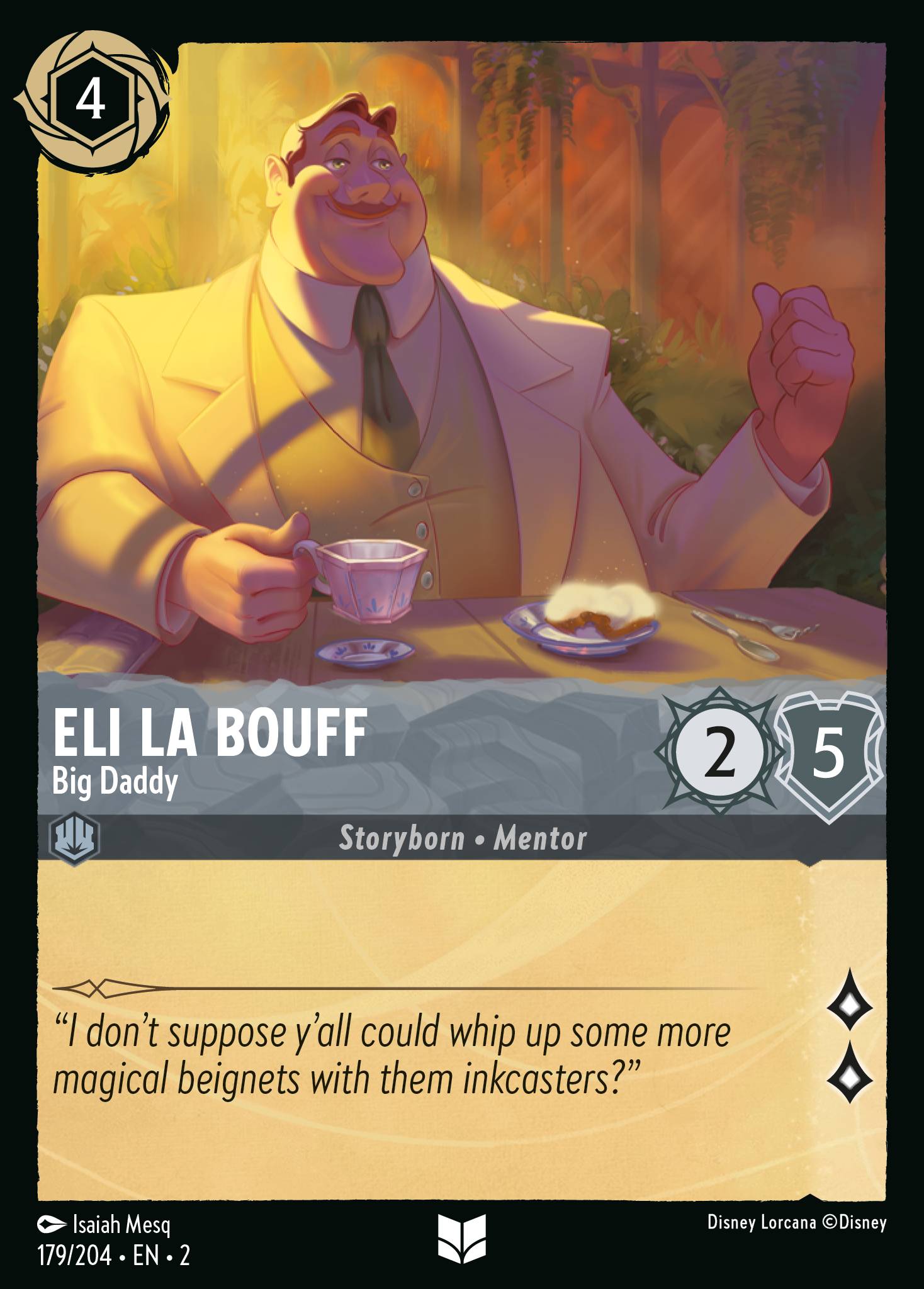 Disney Lorcana Rise of the Floodborn card #179 - Eli La Bouff - Big Daddy (Cold Foil)
