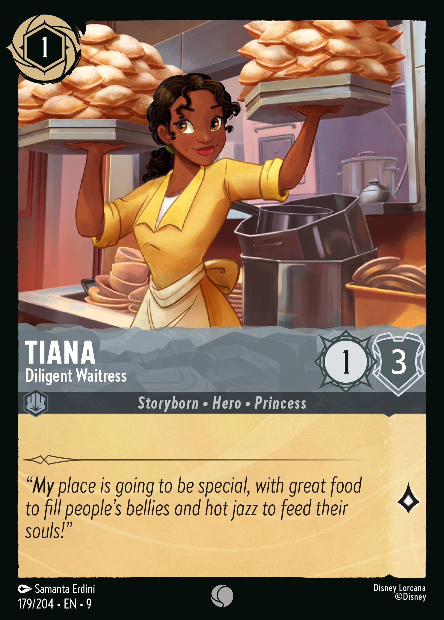 Disney Lorcana Fabled card #179 - Tiana - Diligent Waitress (Non-Foil)