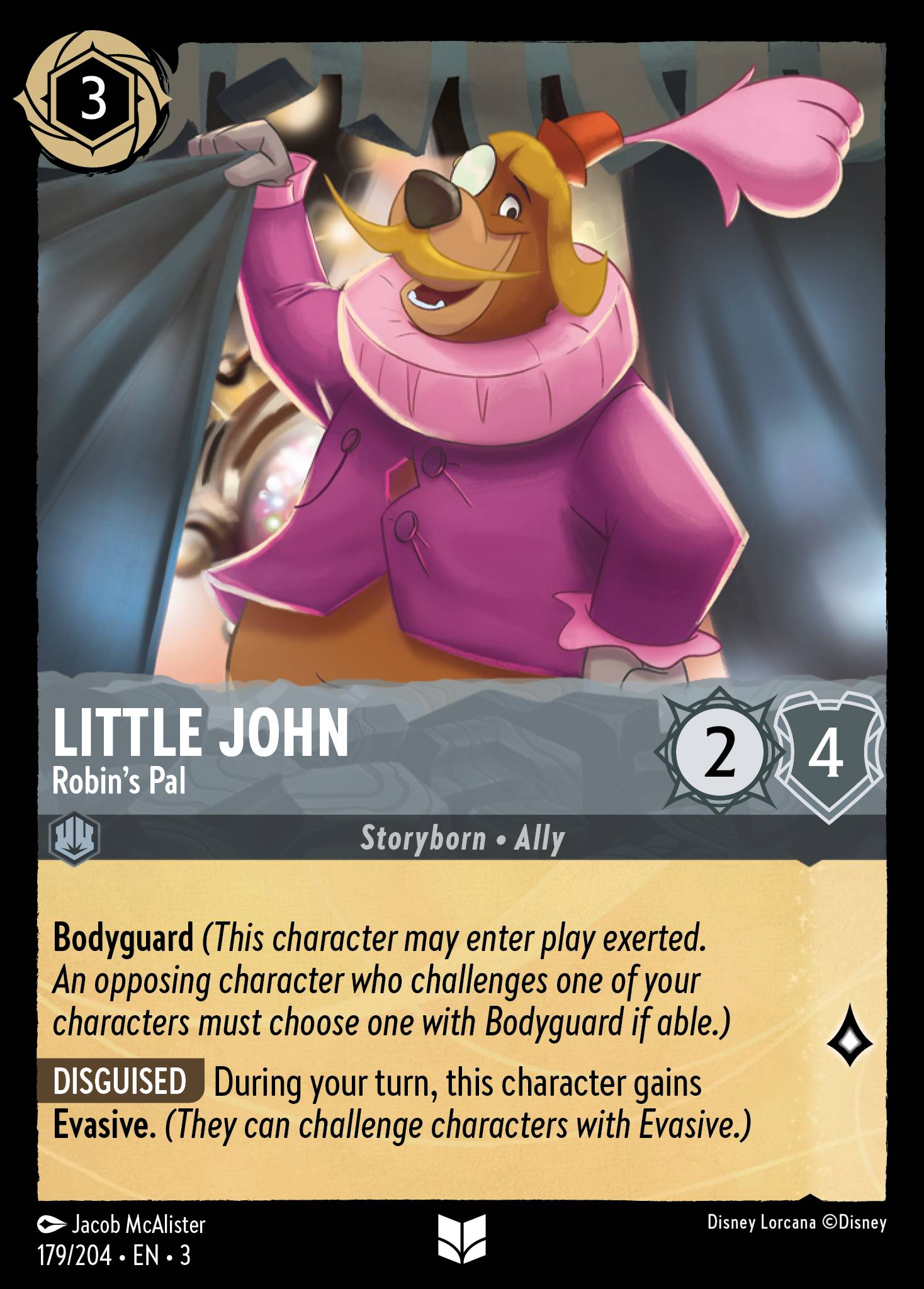 Disney Lorcana Into the Inklands card #179 - Little John - Robin's Pal (Cold Foil)