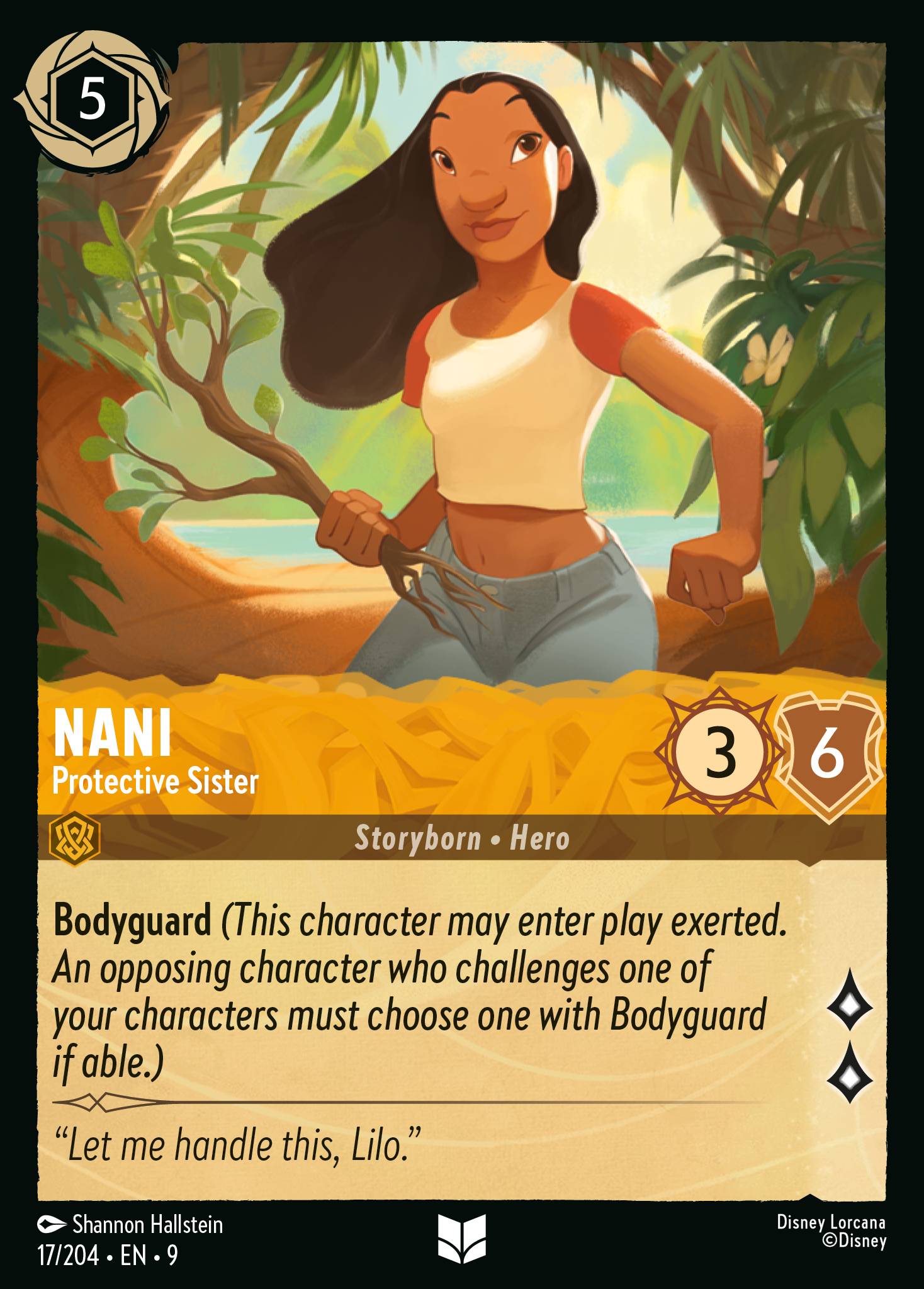 Disney Lorcana Fabled card #17 - Nani - Protective Sister (Non-Foil)