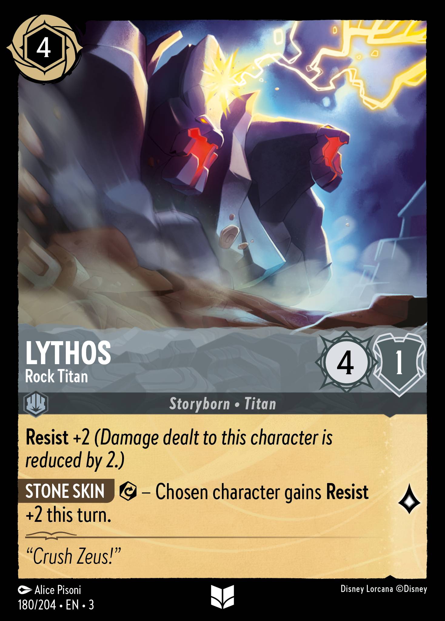 Disney Lorcana Into the Inklands card #180 - Lythos - Rock Titan (Cold Foil)
