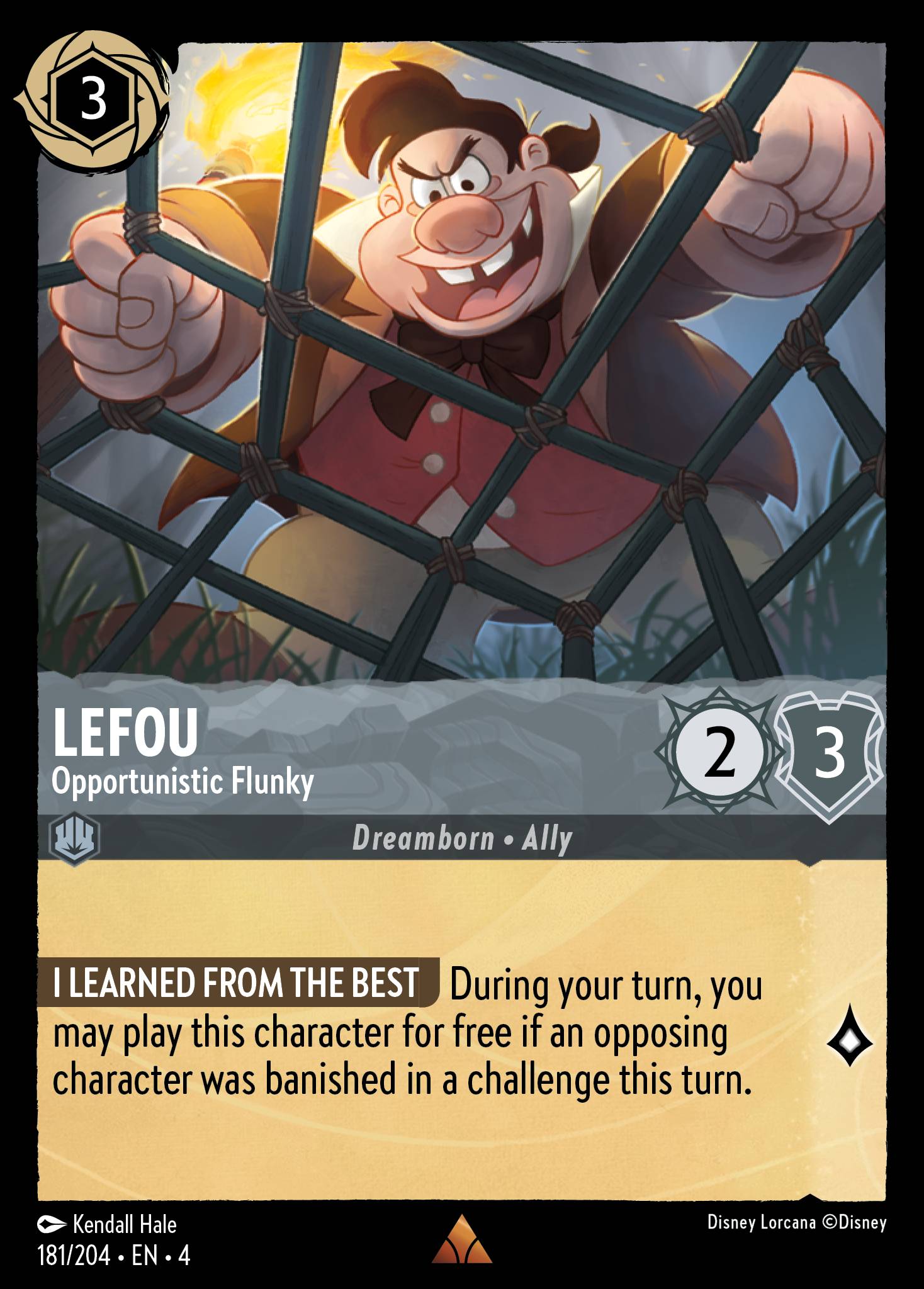 Disney Lorcana Ursula's Return card #181 - LeFou - Opportunistic Flunky (Cold Foil)