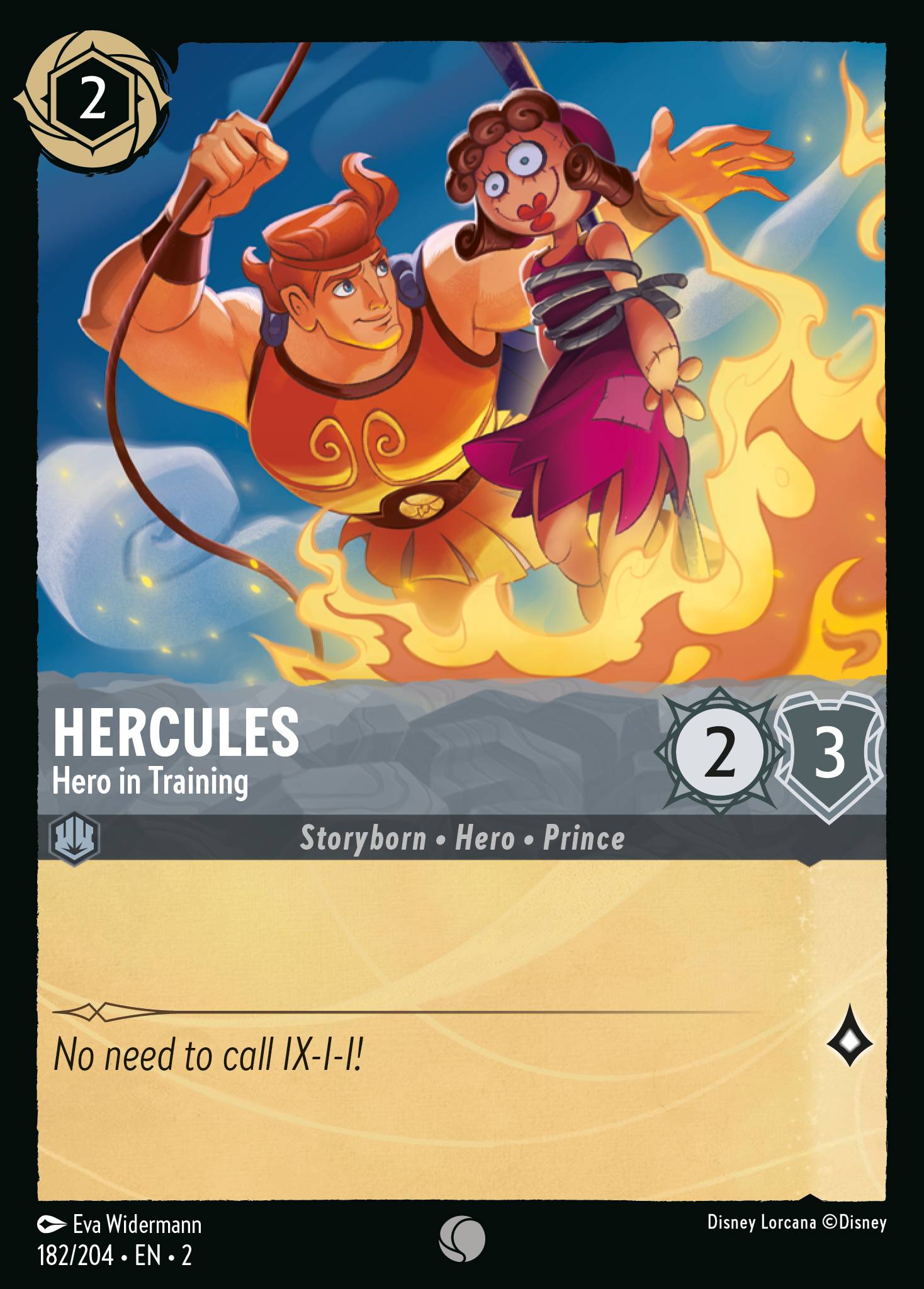 Disney Lorcana Rise of the Floodborn card #182 - Hercules - Hero in Training (Cold Foil)