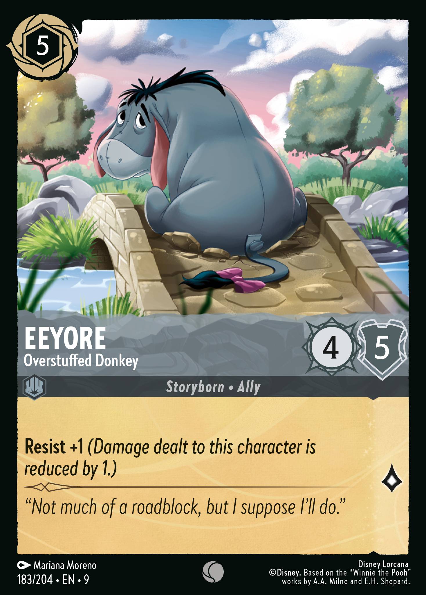 Disney Lorcana Fabled card #183 - Eeyore - Overstuffed Donkey (Non-Foil)