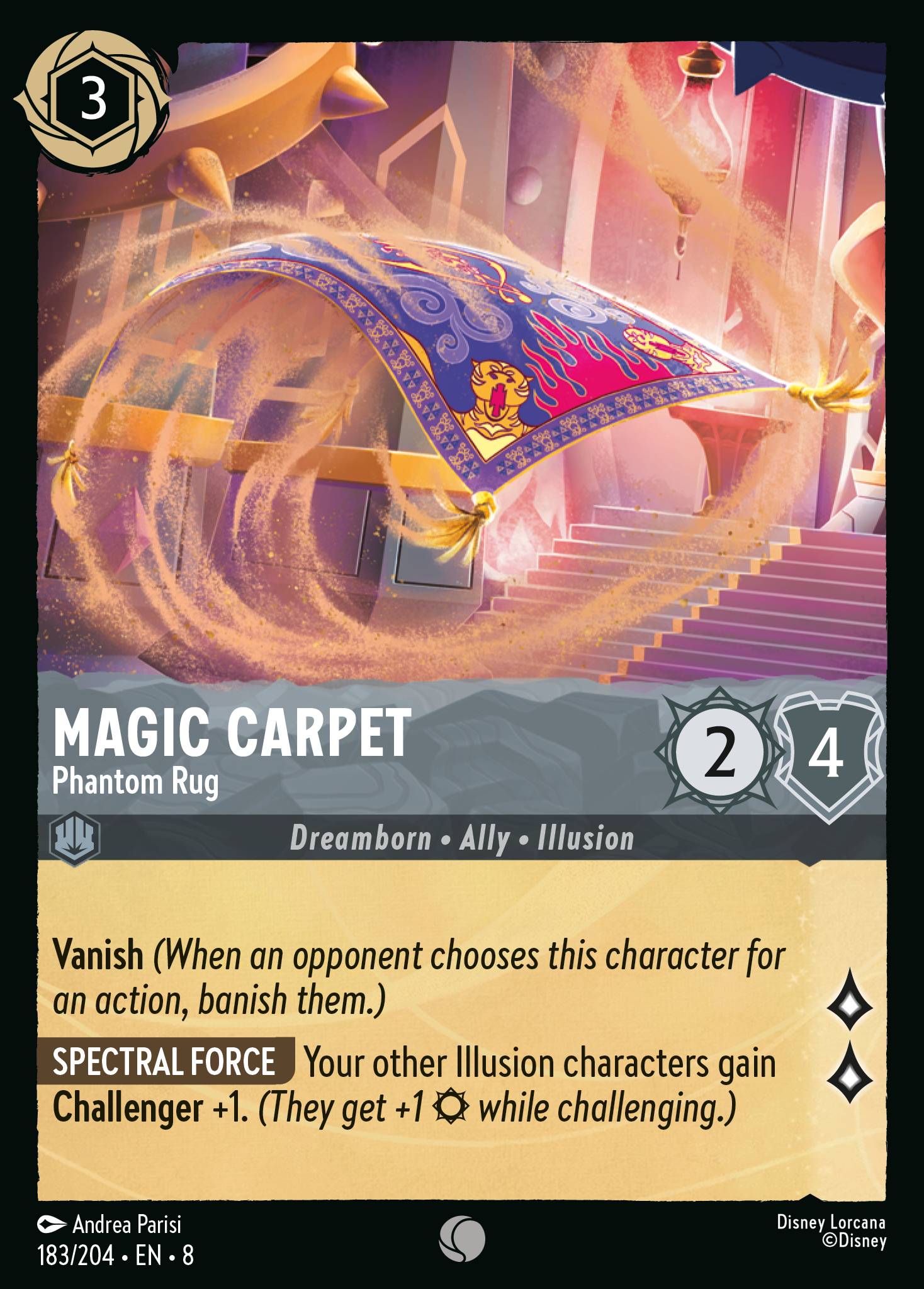 Disney Lorcana The Reign of Jafar card #183 - Magic Carpet - Phantom Rug (Cold Foil)