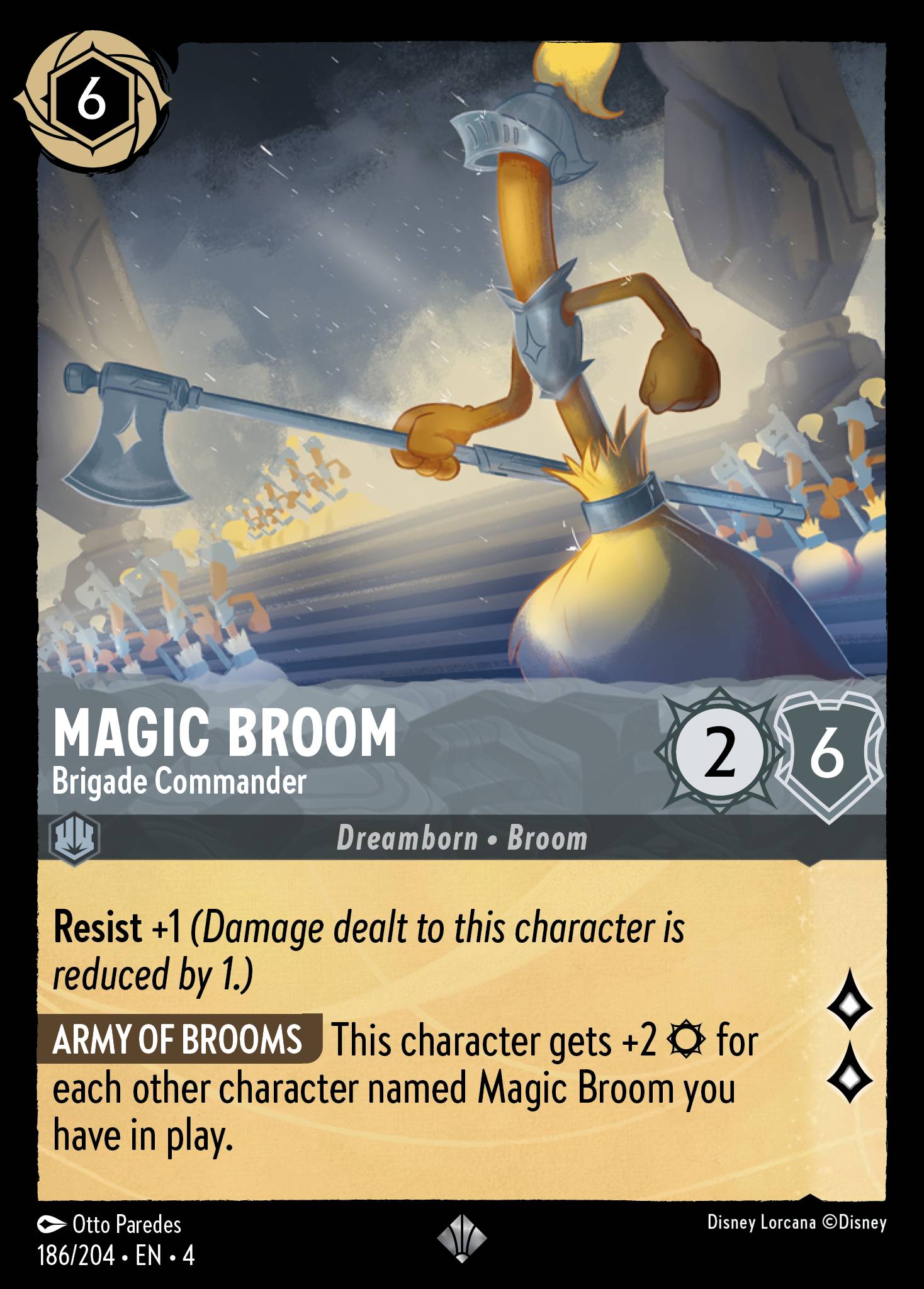 Disney Lorcana Ursula's Return card #186 - Magic Broom - Brigade Commander (Cold Foil)
