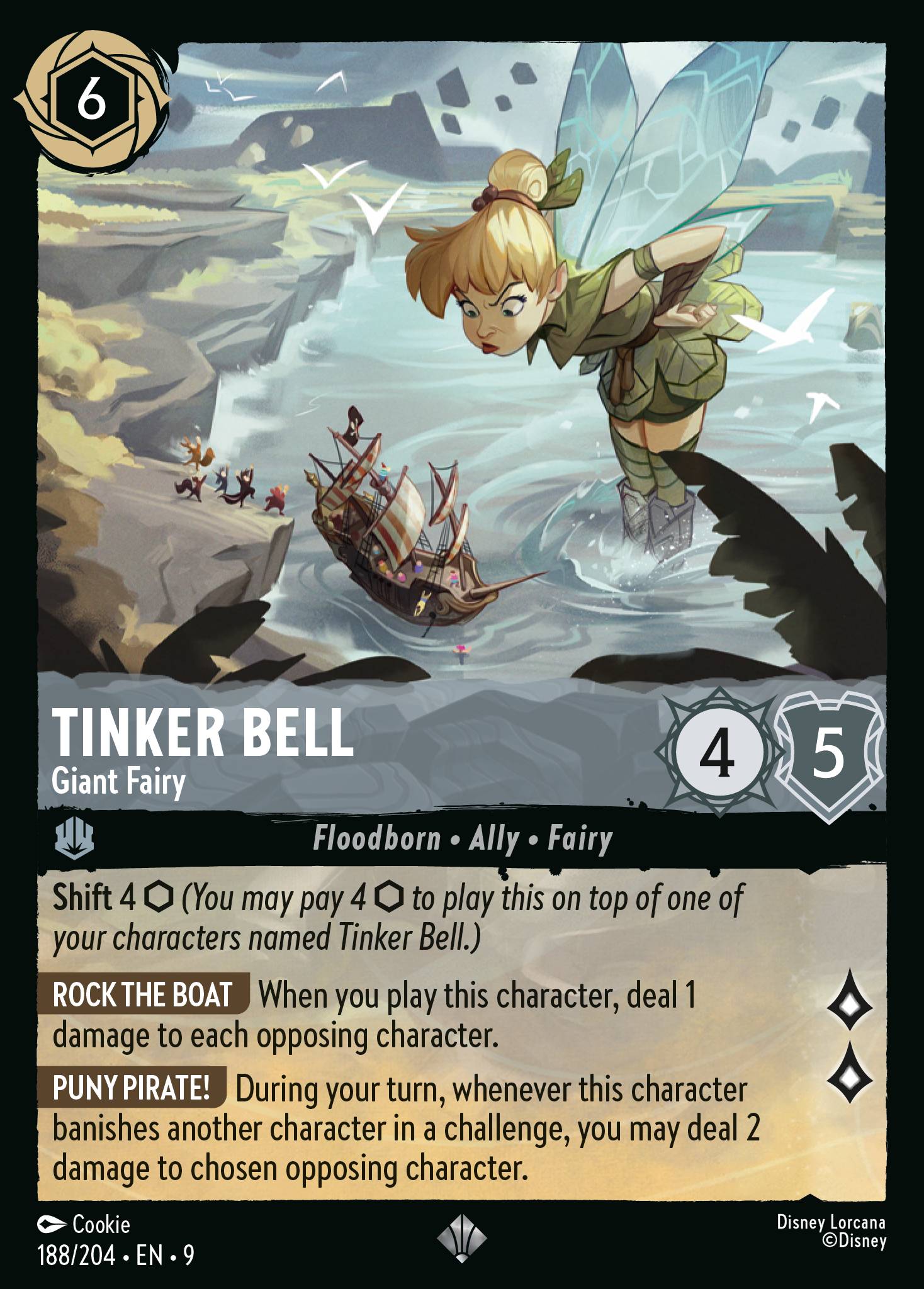 Disney Lorcana Fabled card #188 - Tinker Bell - Giant Fairy (Non-Foil)