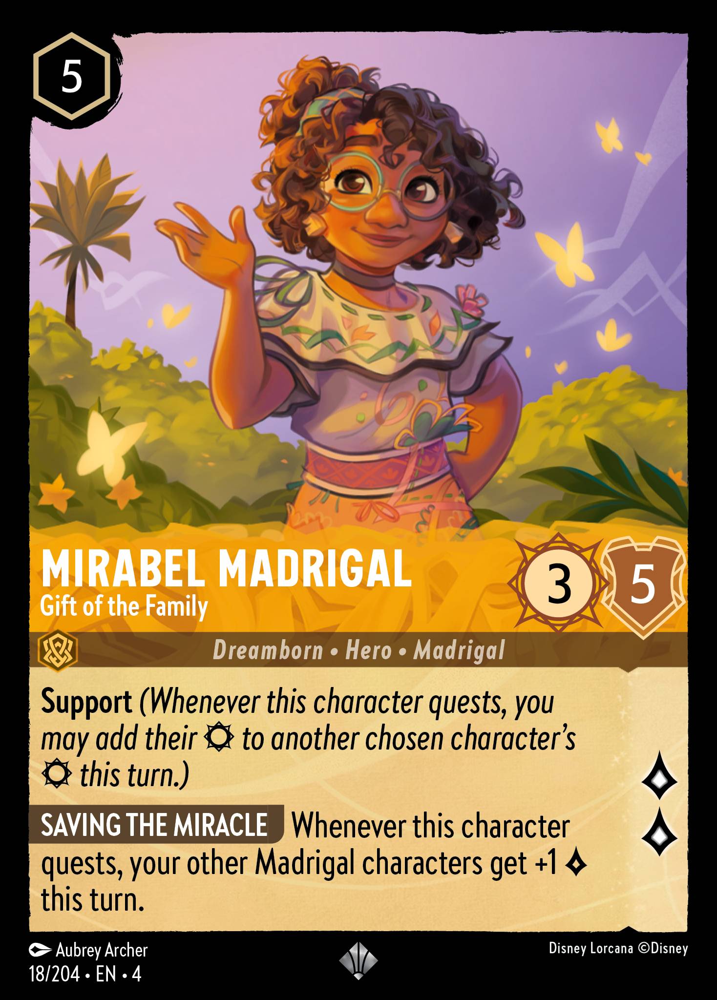 Disney Lorcana Ursula's Return card #18 - Mirabel Madrigal - Gift of the Family (Cold Foil)